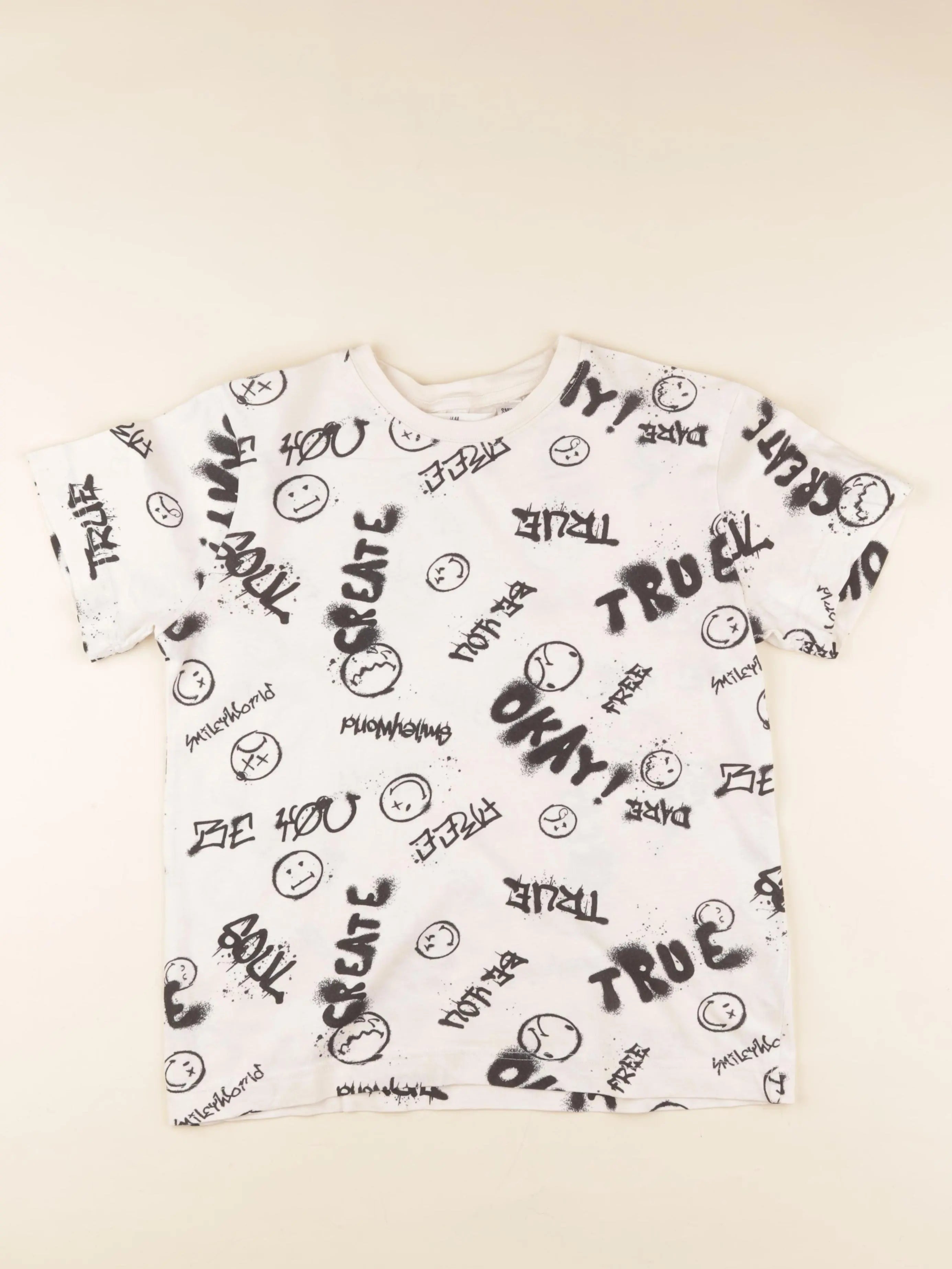 H&M - tee-shirt imprimé au dos beige - 10/12 ans