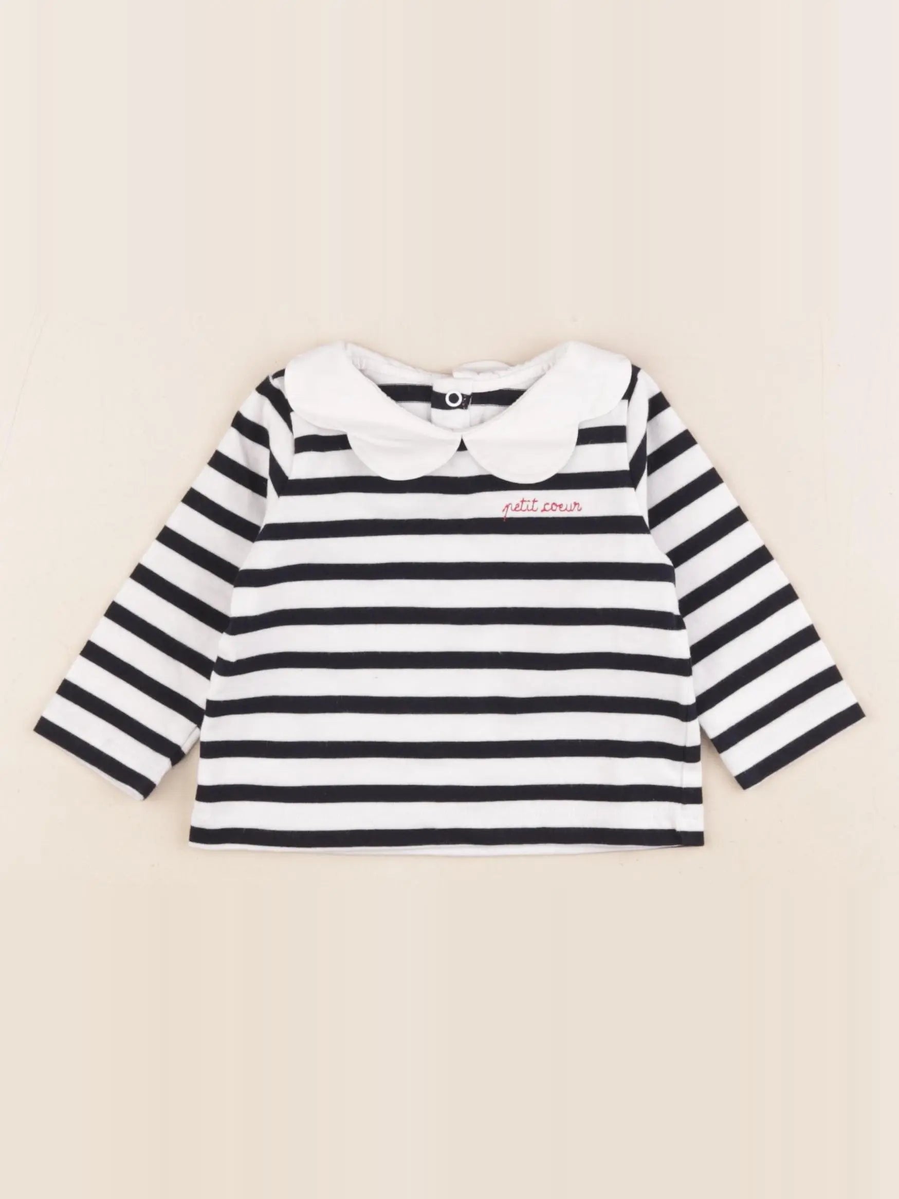 Jacadi - tee-shirt blanc, bleu - 6 mois