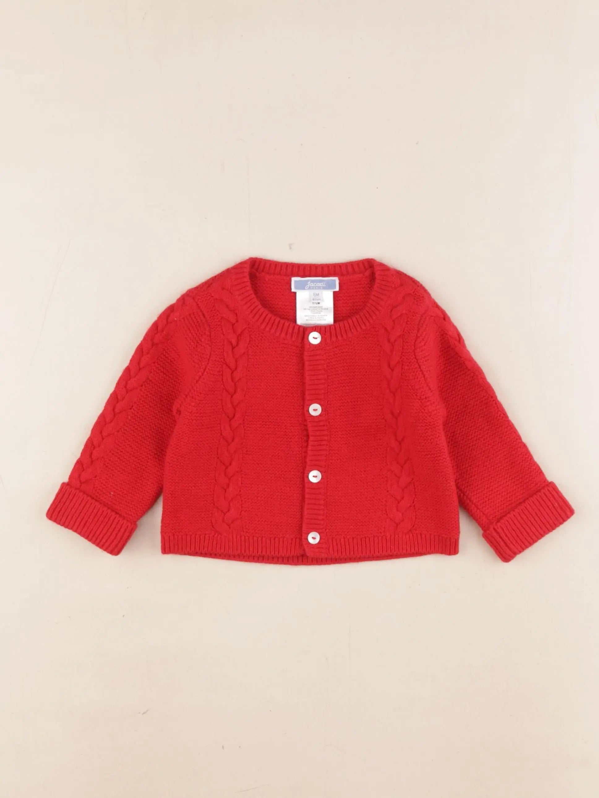 Jacadi - gilet rouge - 6 mois