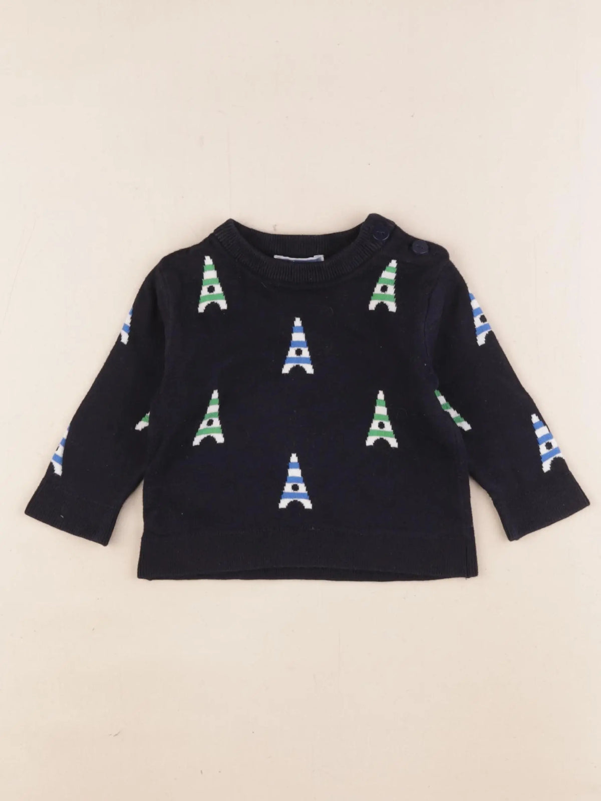 Jacadi - pull bleu - 6 mois