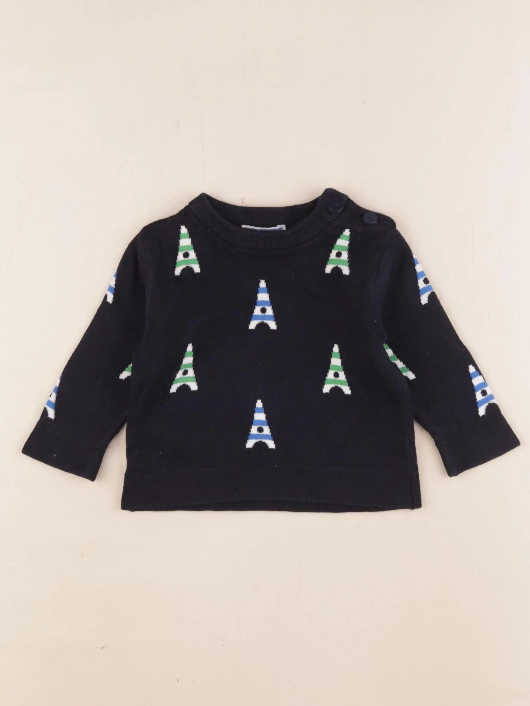 Jacadi - pull bleu - 6 mois