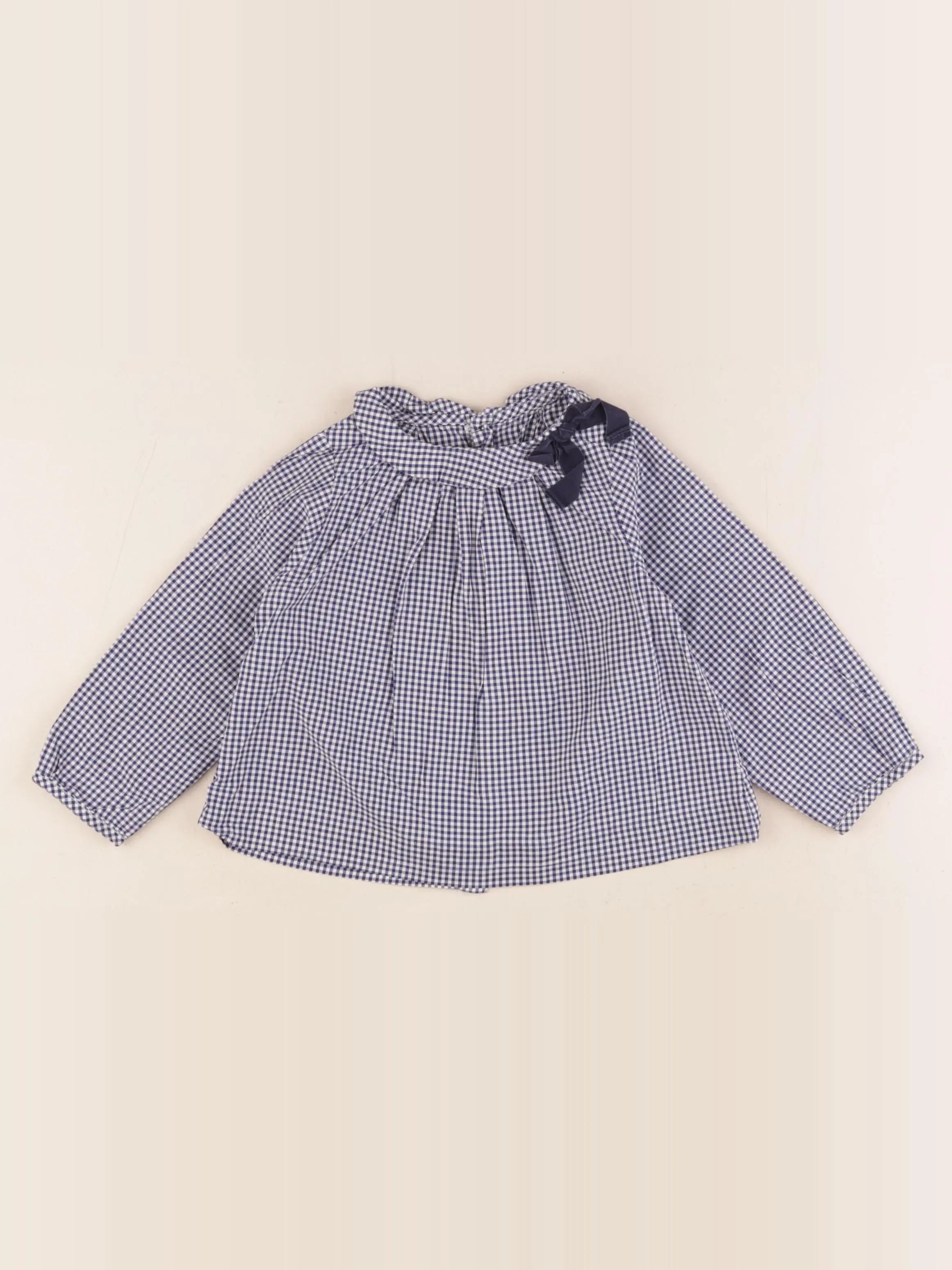 Jacadi - blouse blanc, bleu - 18 mois