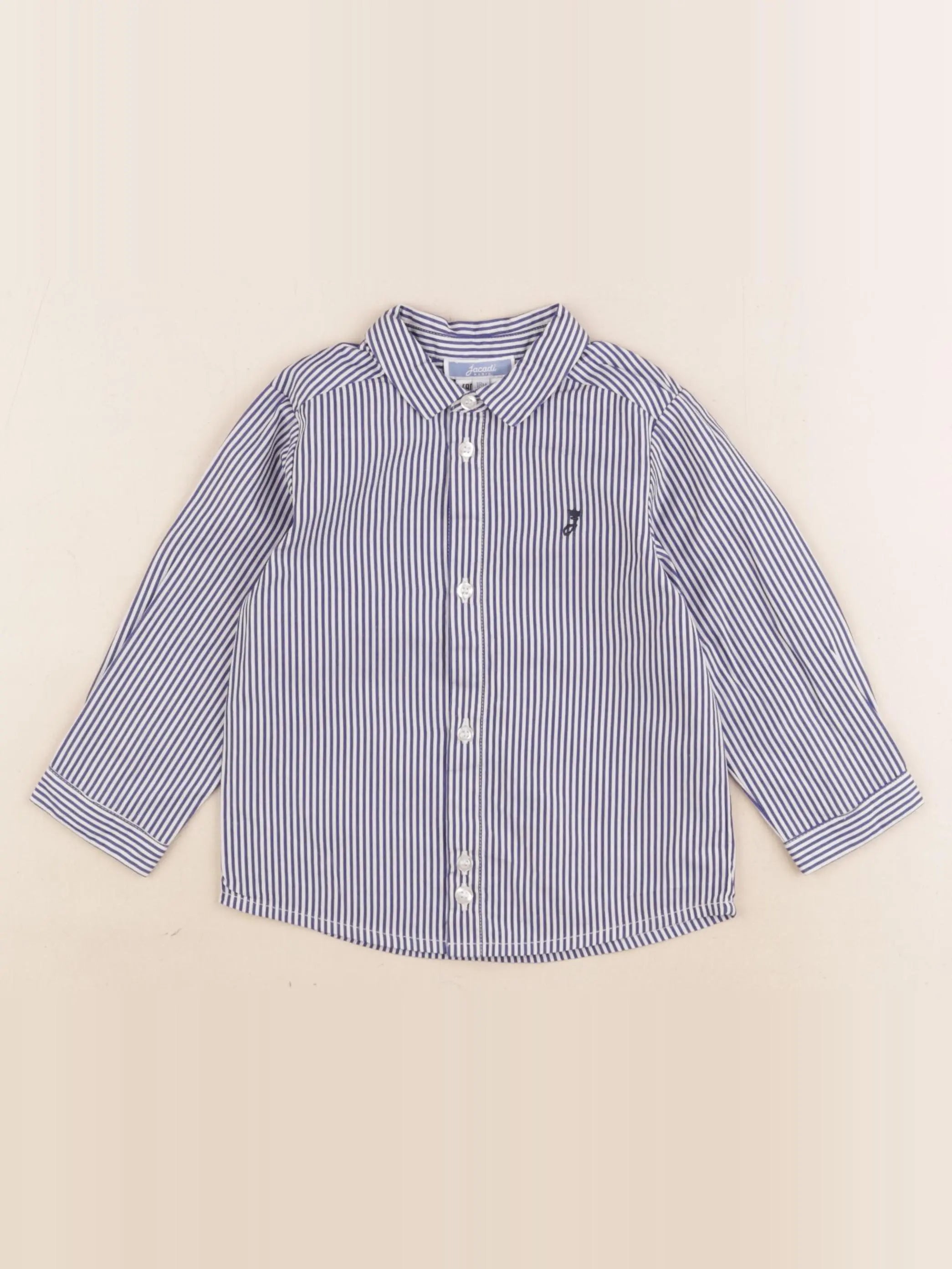 Jacadi - chemise blanc, bleu - 18 mois
