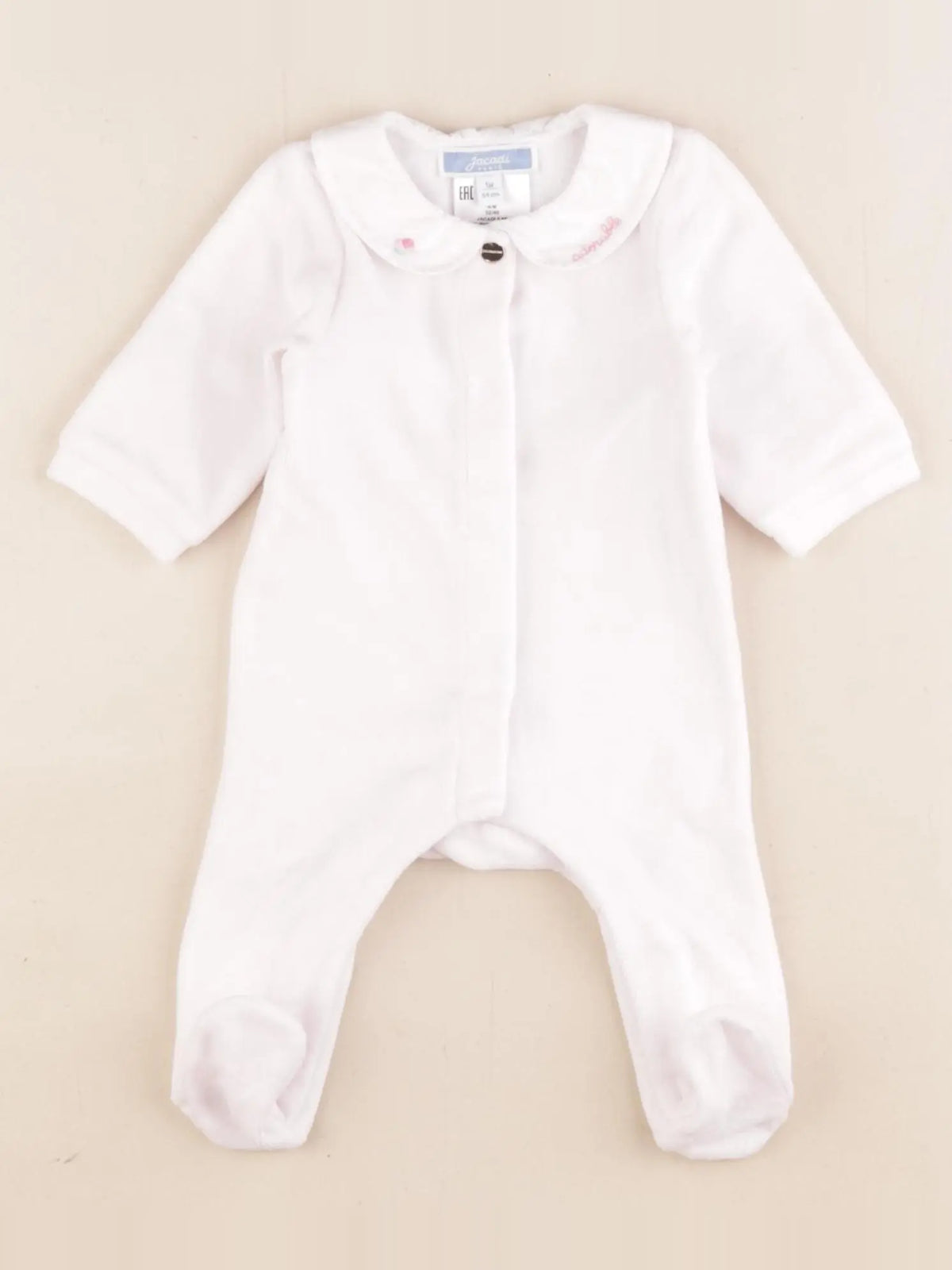 Jacadi - pyjama velours rose - 1 mois