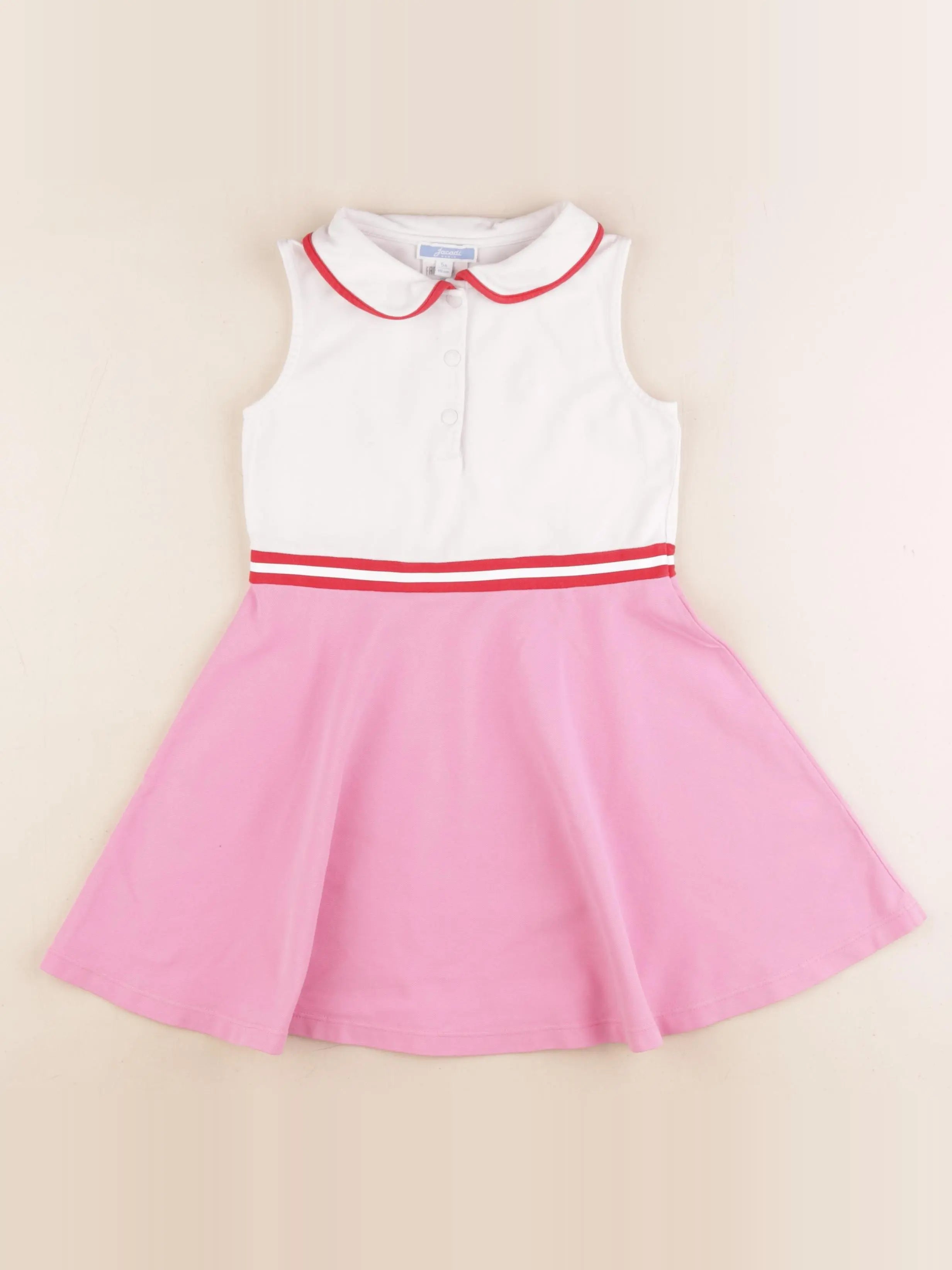 Jacadi - robe blanc, rose - 5 ans