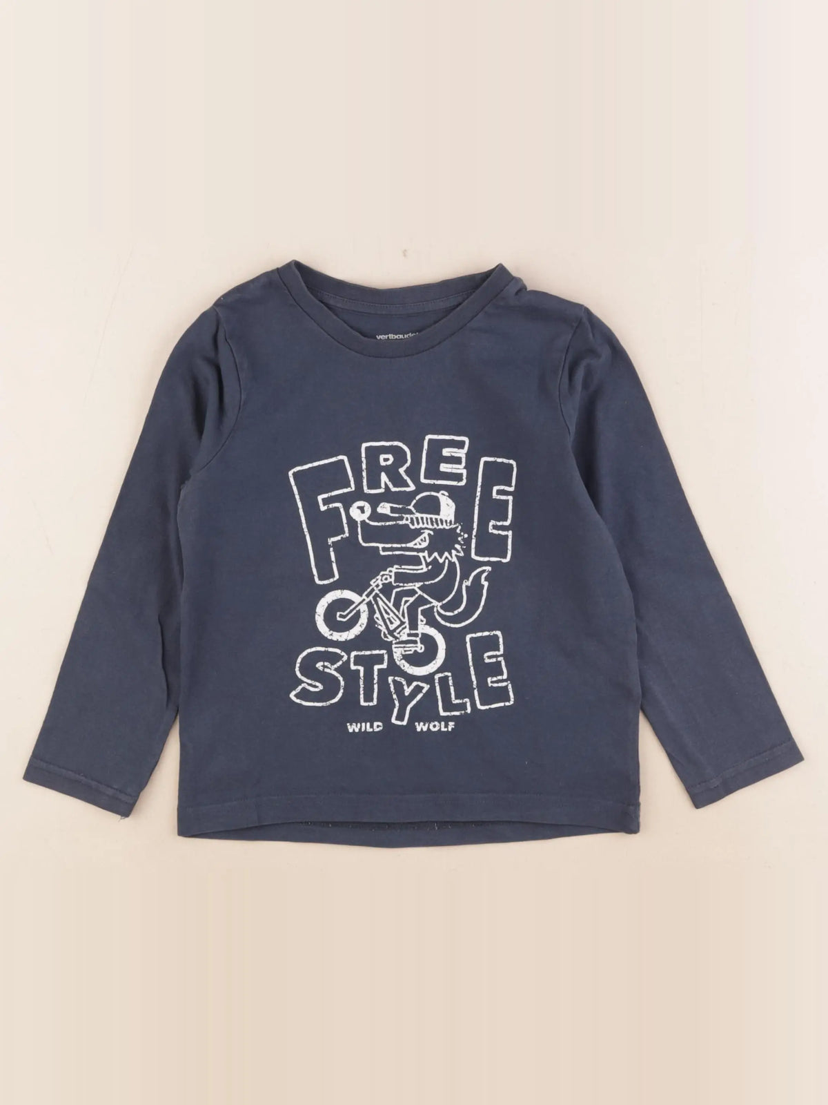 Vertbaudet - tee-shirt bleu - 4 ans