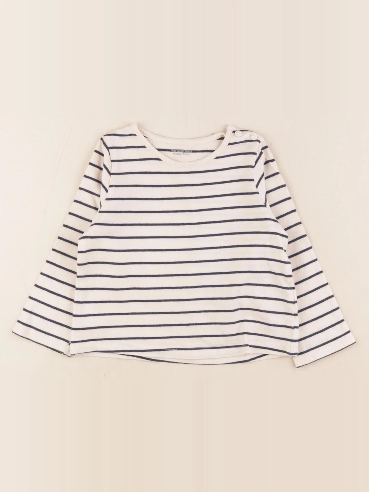 Vertbaudet - tee-shirt bleu, blanc - 18 mois