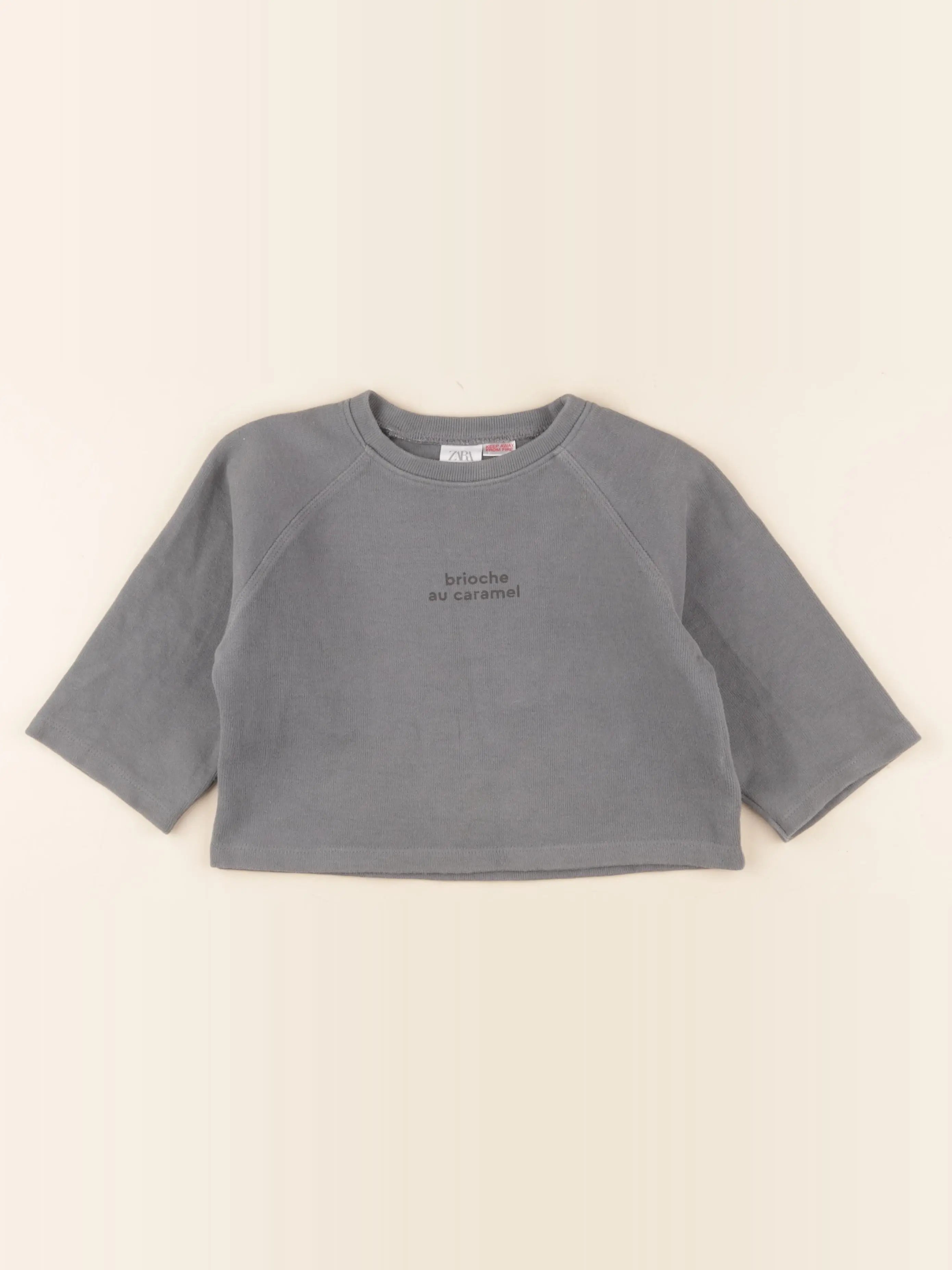 Zara - sweat imprimé au dos bleu - 3 ans