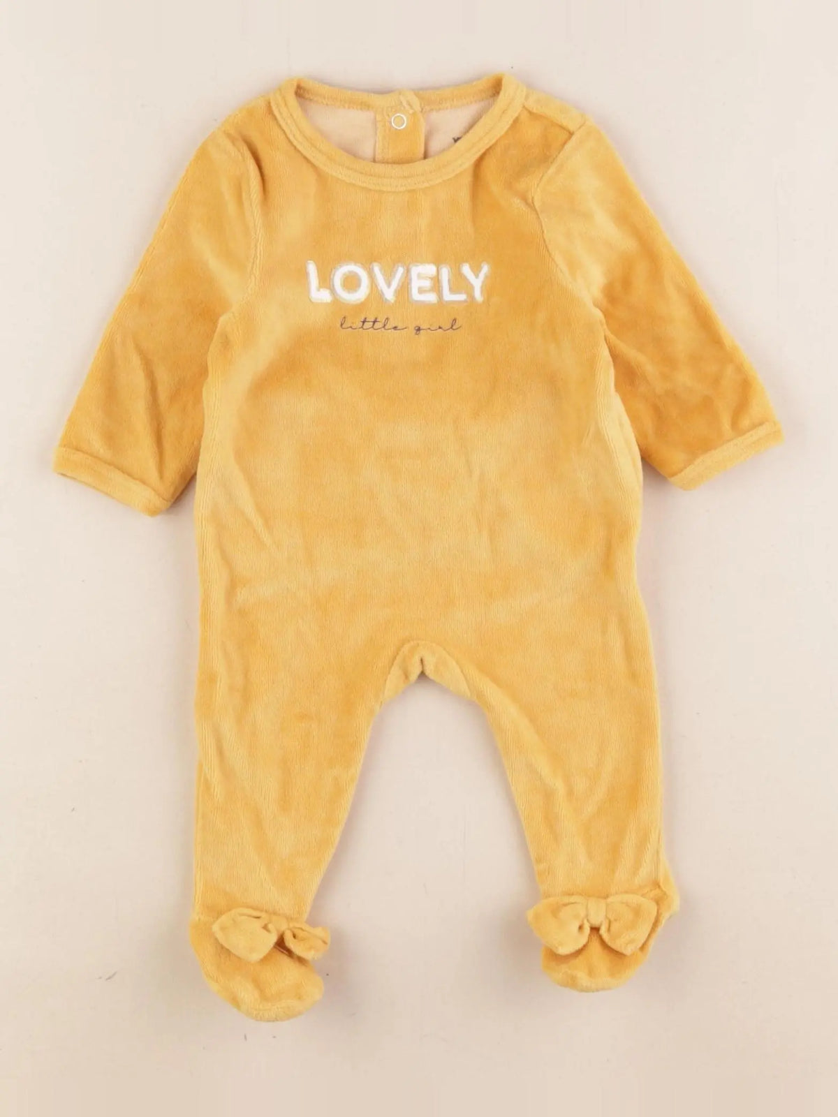 Vertbaudet - pyjama velours jaune - 1 mois