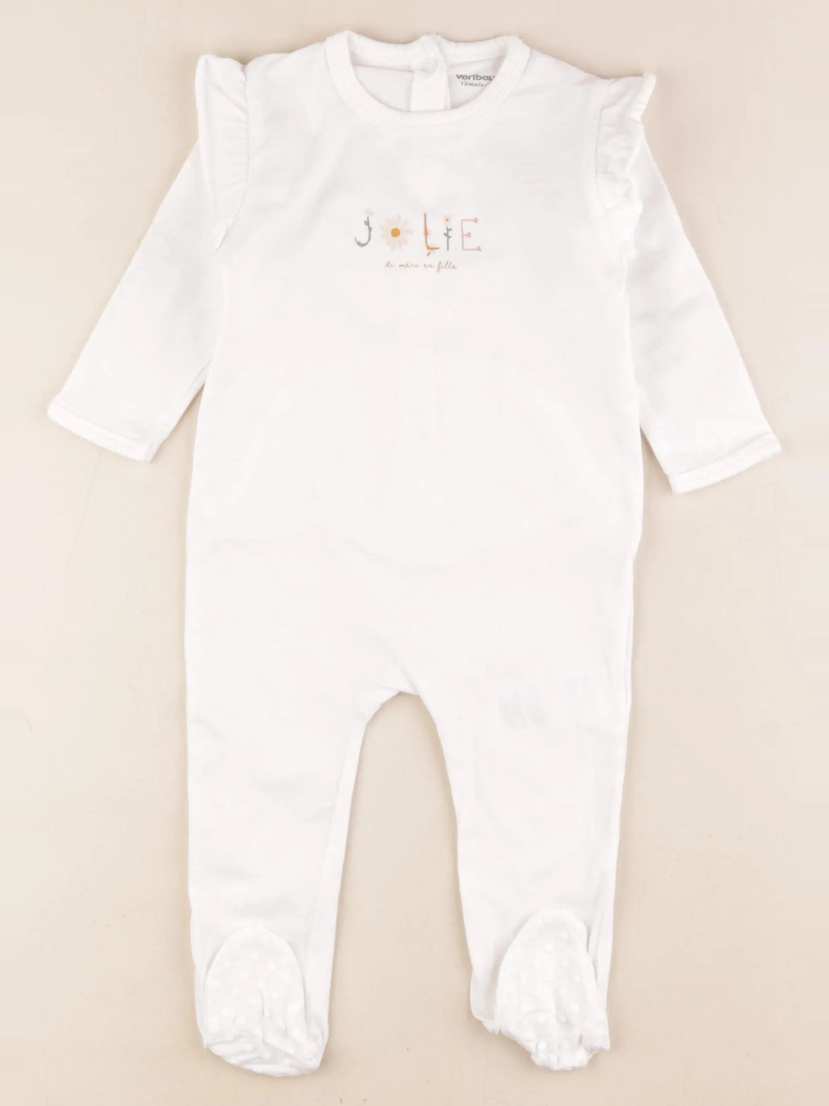 Vertbaudet - pyjama coton blanc - 12 mois