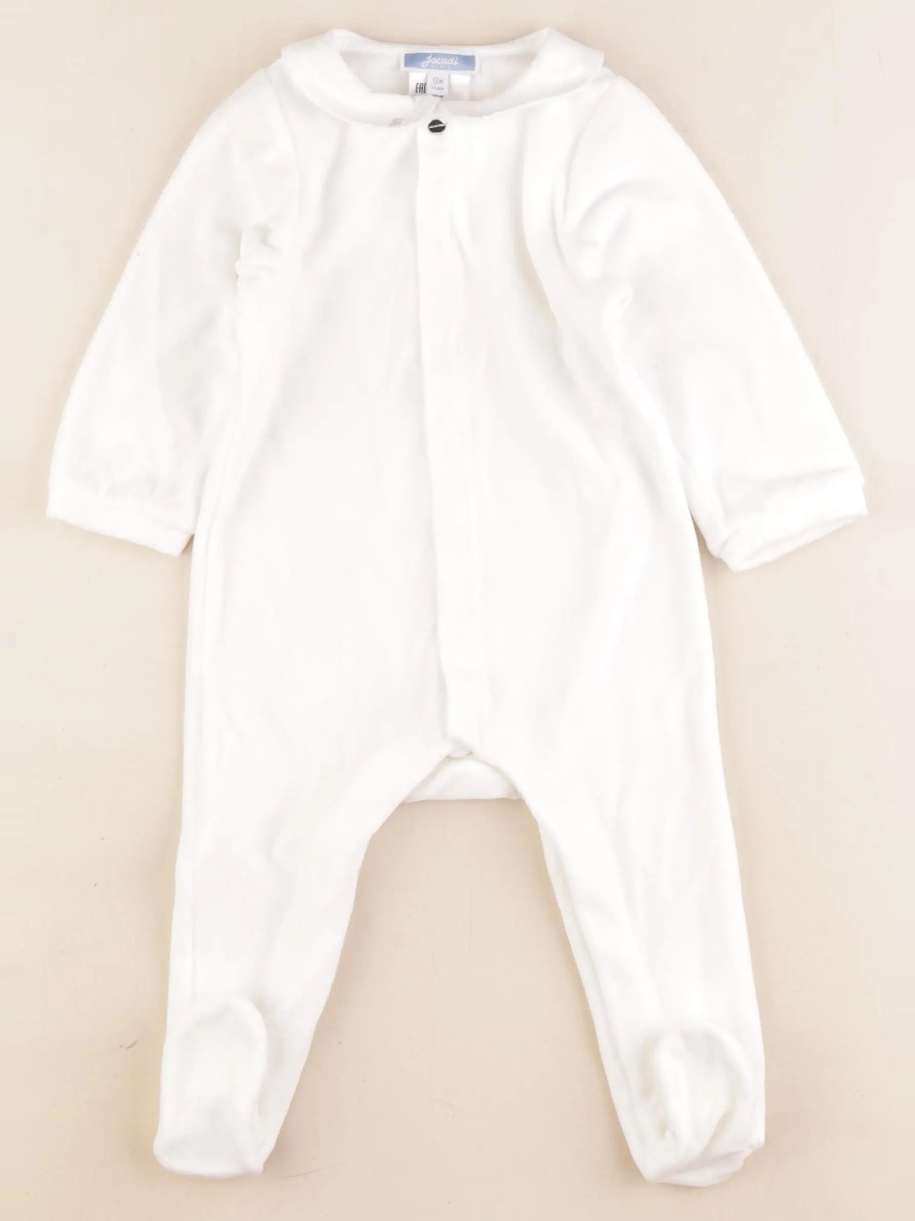Jacadi - pyjama velours blanc - 12 mois