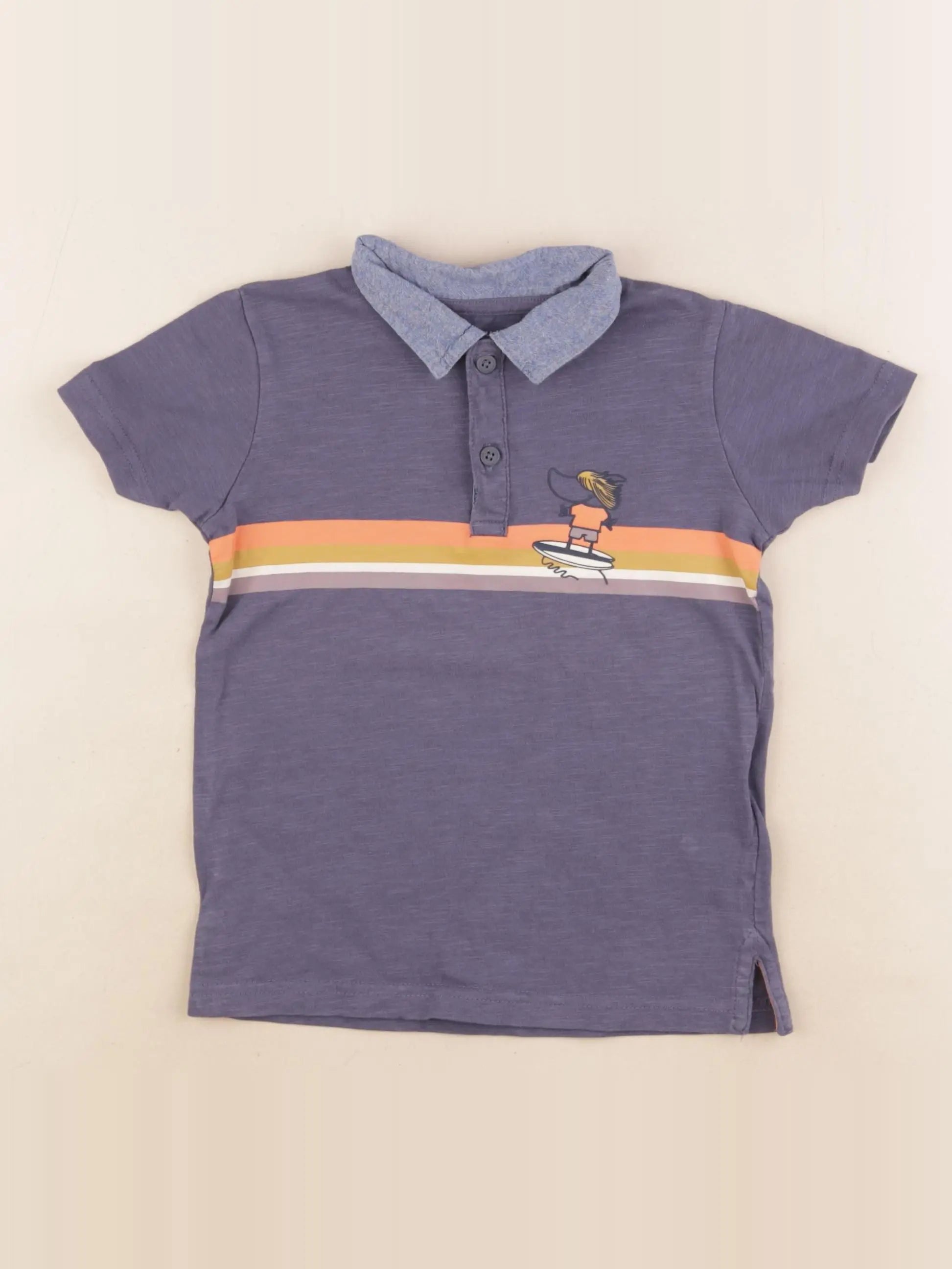 Vertbaudet - polo bleu - 4 ans