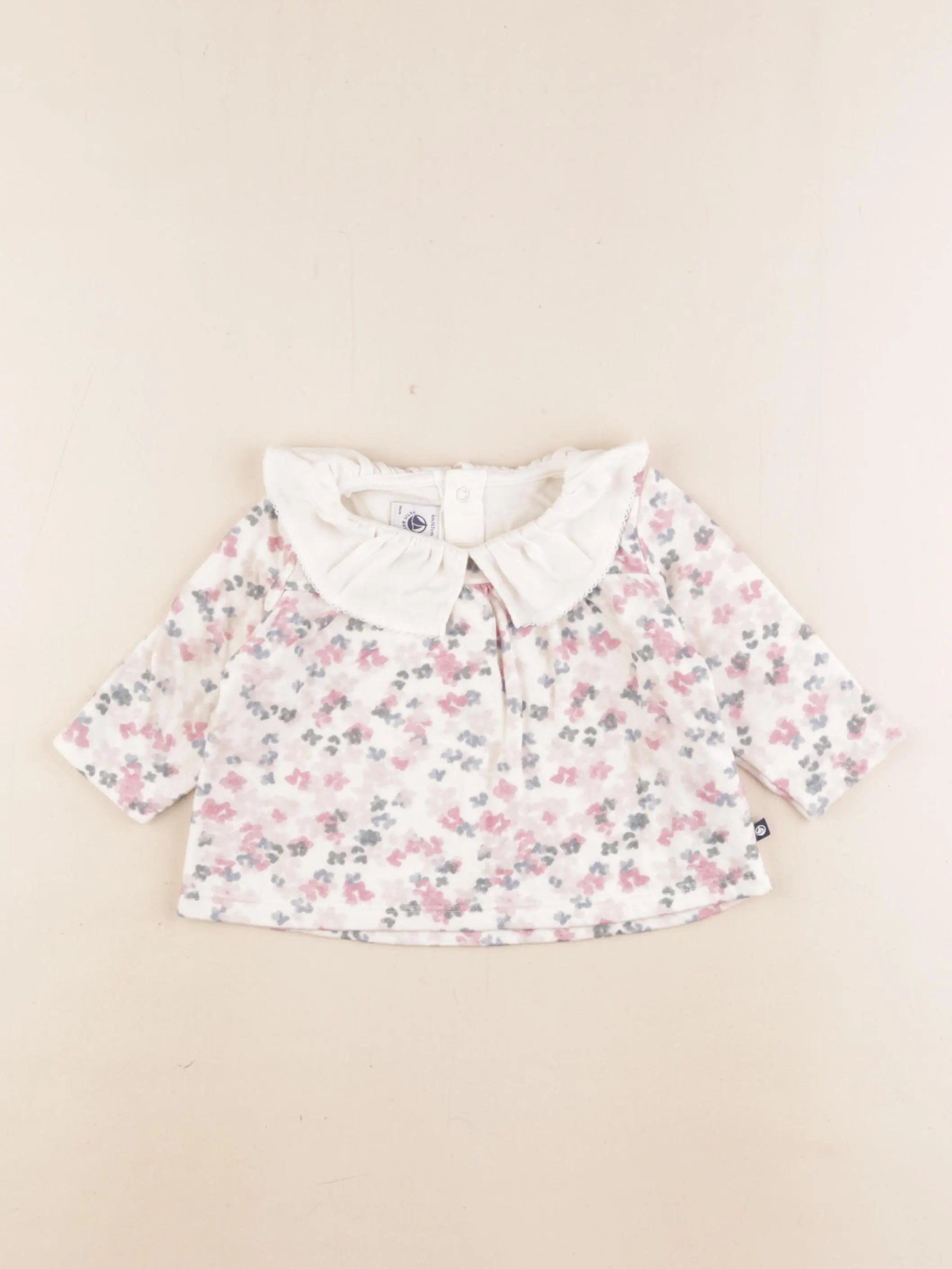Petit Bateau - tee-shirt rose, beige - 6 mois