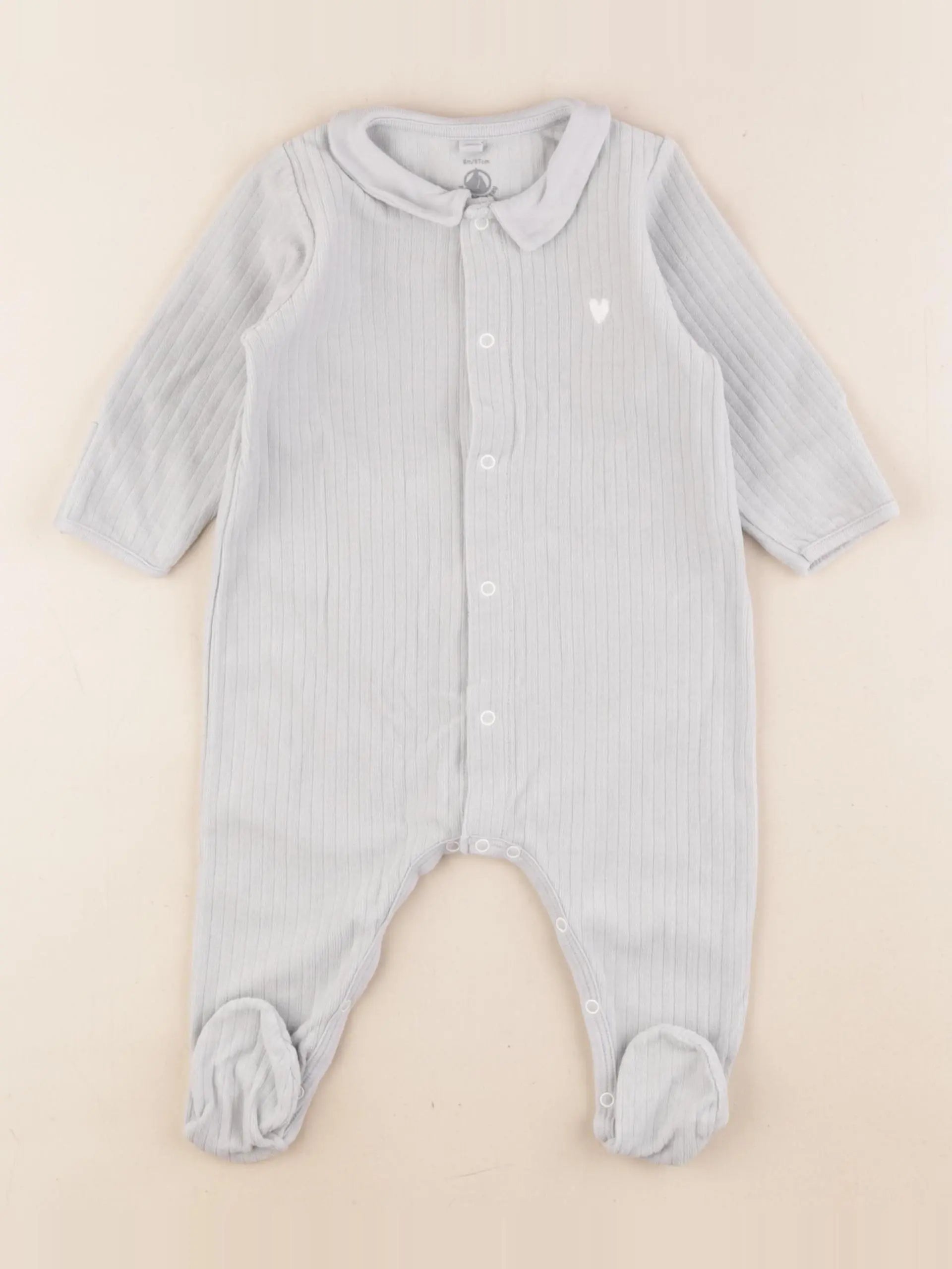 Petit Bateau - pyjama velours bleu - 6 mois