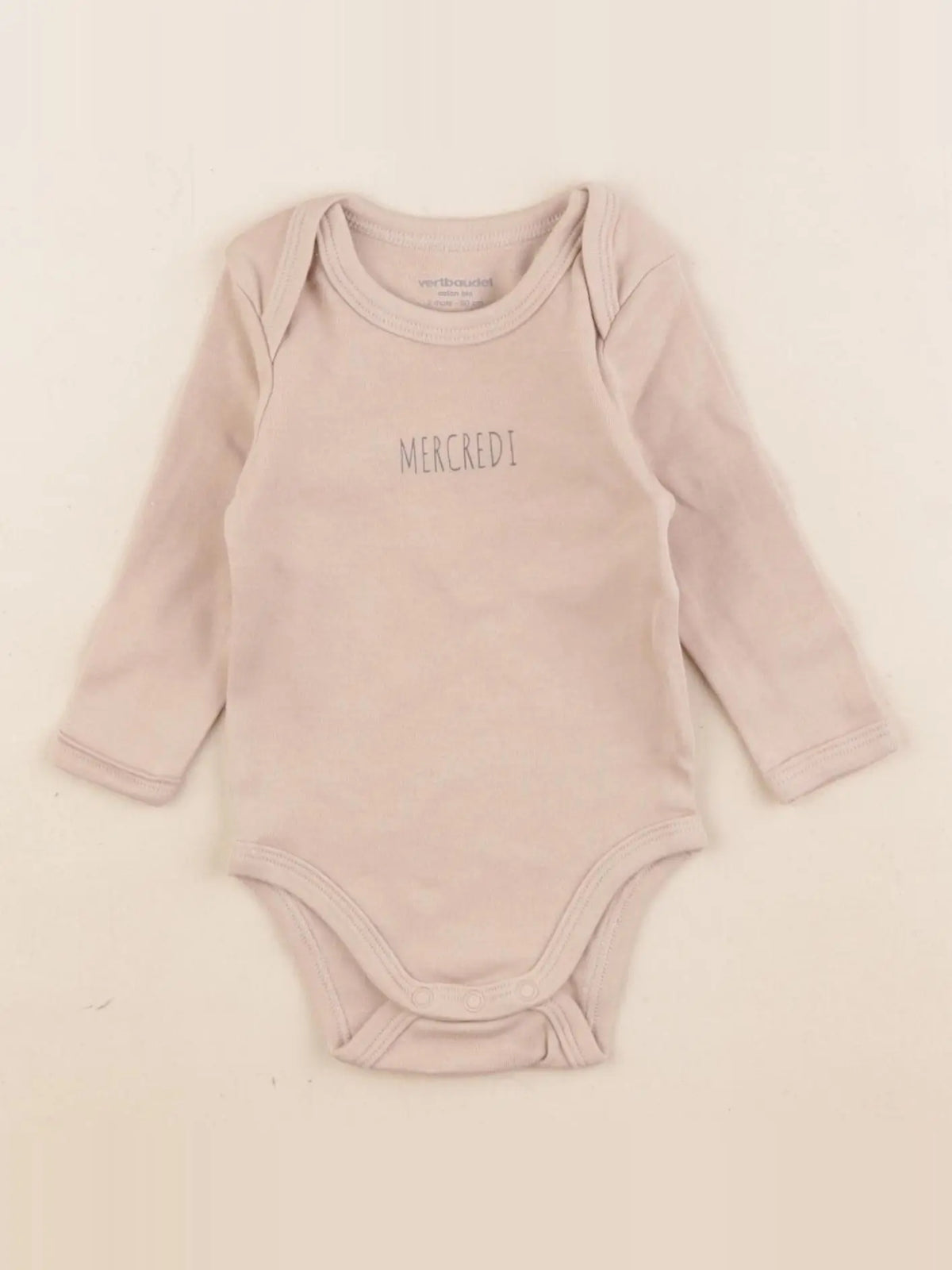 Vertbaudet - body beige - 3 mois