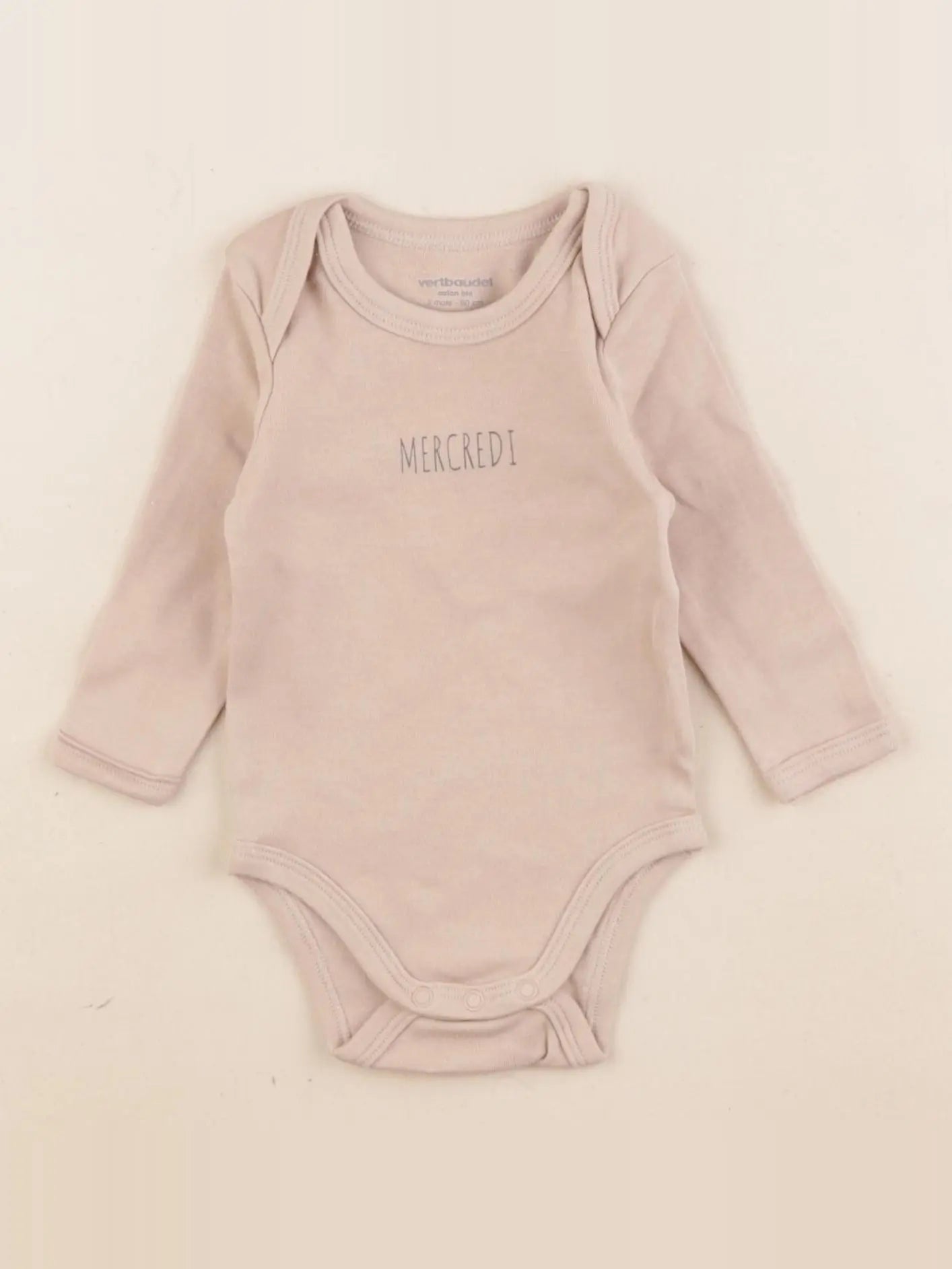 Vertbaudet - body beige - 3 mois