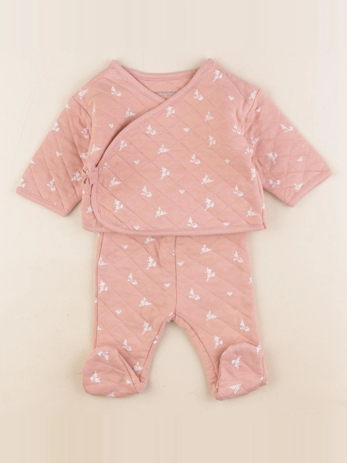 Vertbaudet - pyjama coton rose - 3 mois