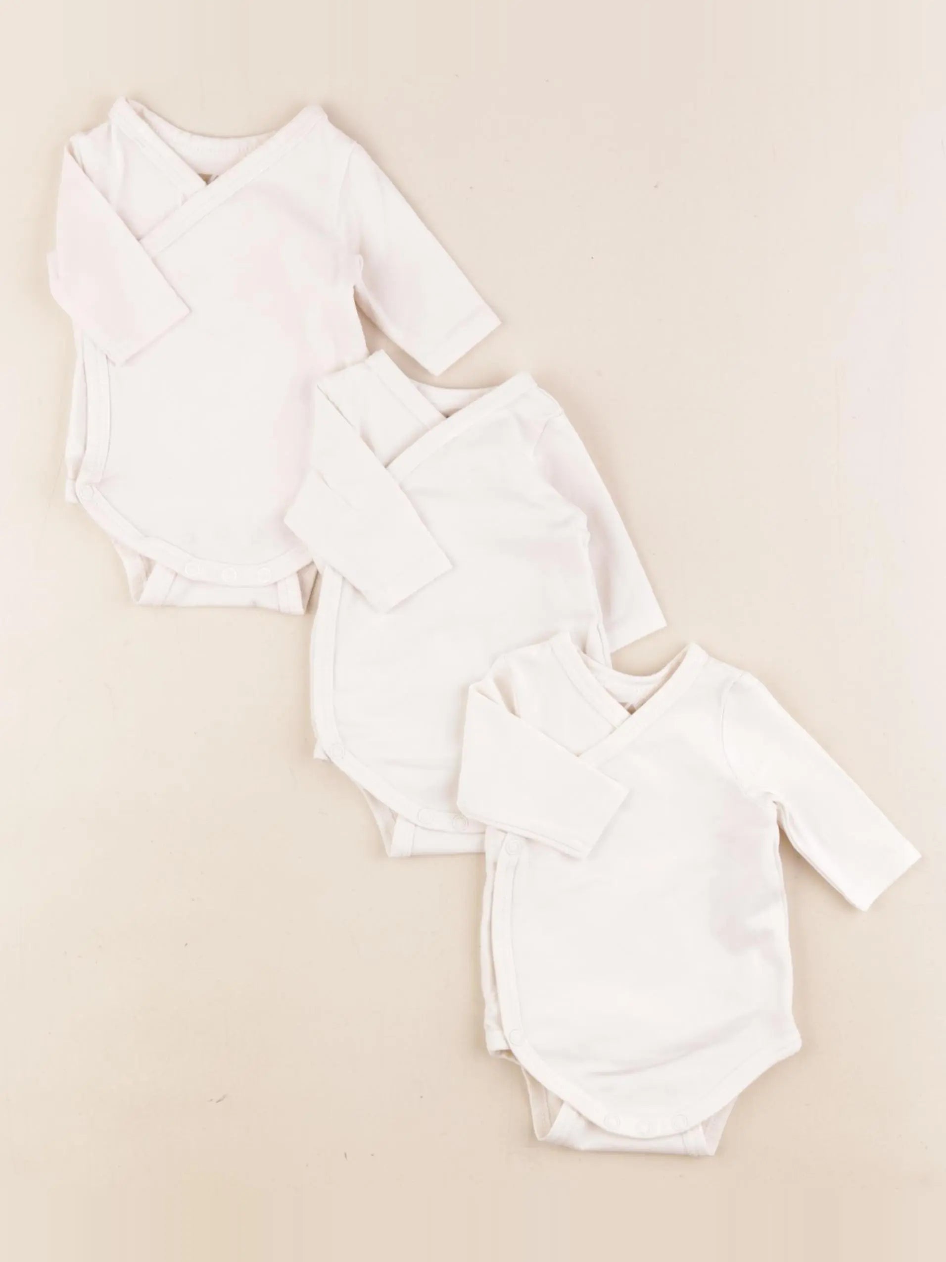 Tape à l'oeil - lot de 3 bodies en coton beige - Prématuré