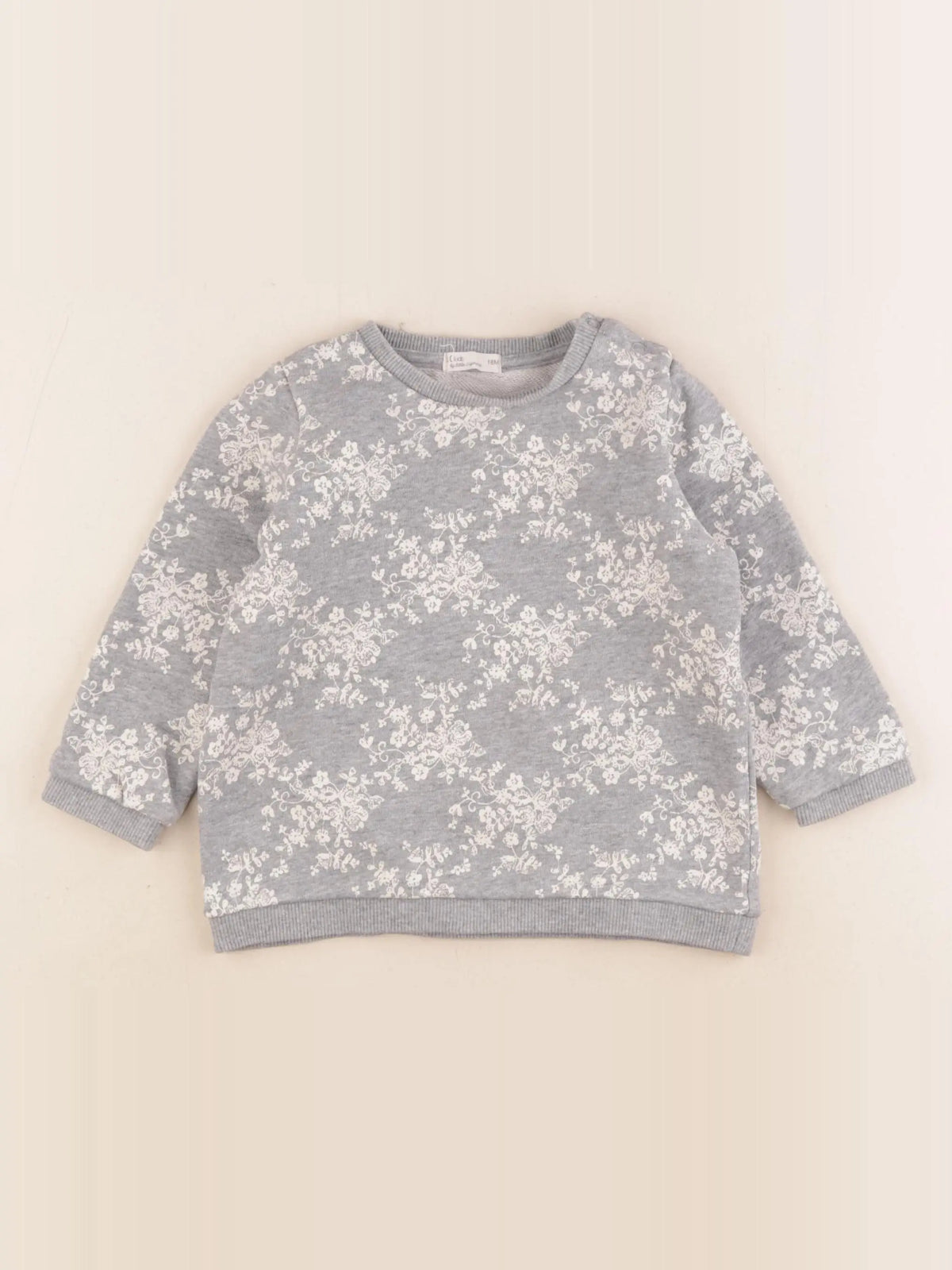 Little Cigogne - sweat gris - 18 mois