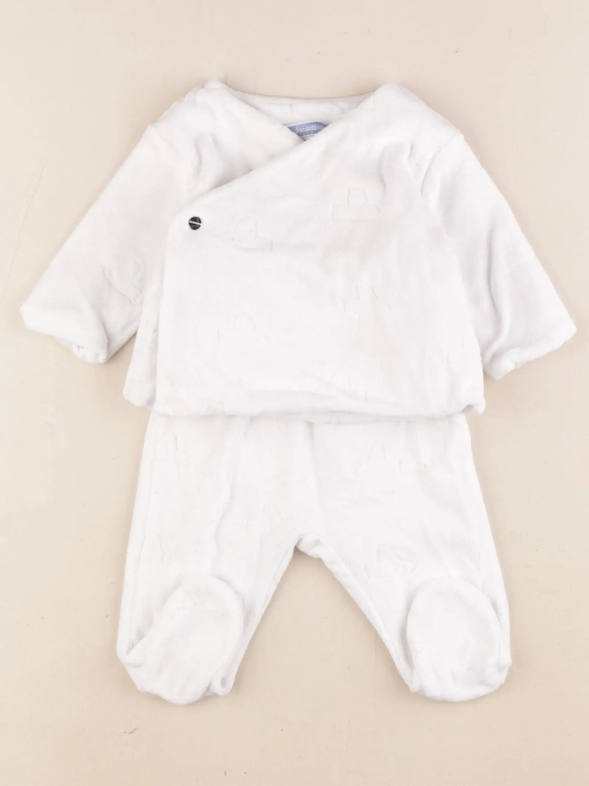 Jacadi - pyjama velours blanc - 3 mois
