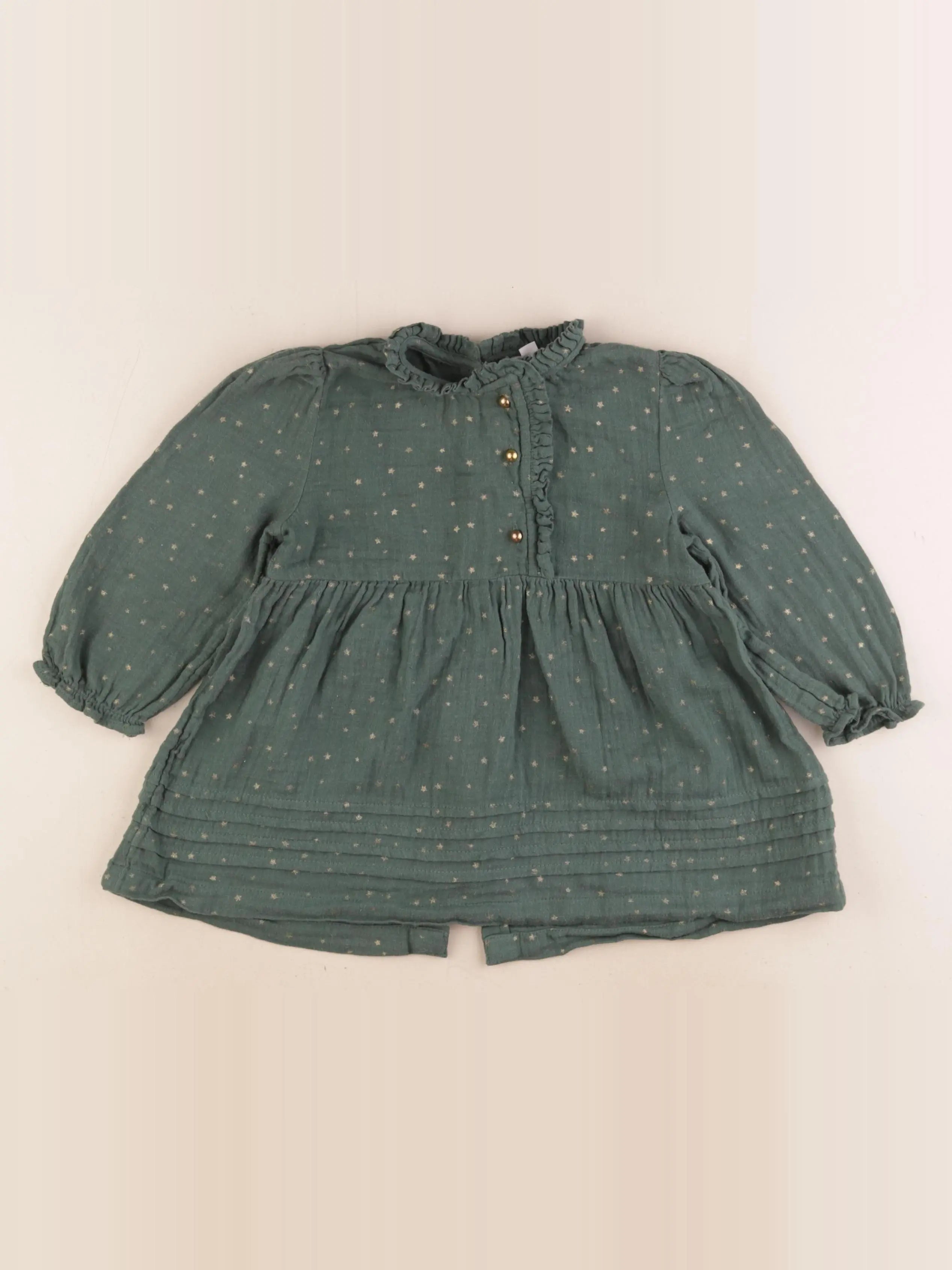 Vertbaudet - robe vert - 24 mois