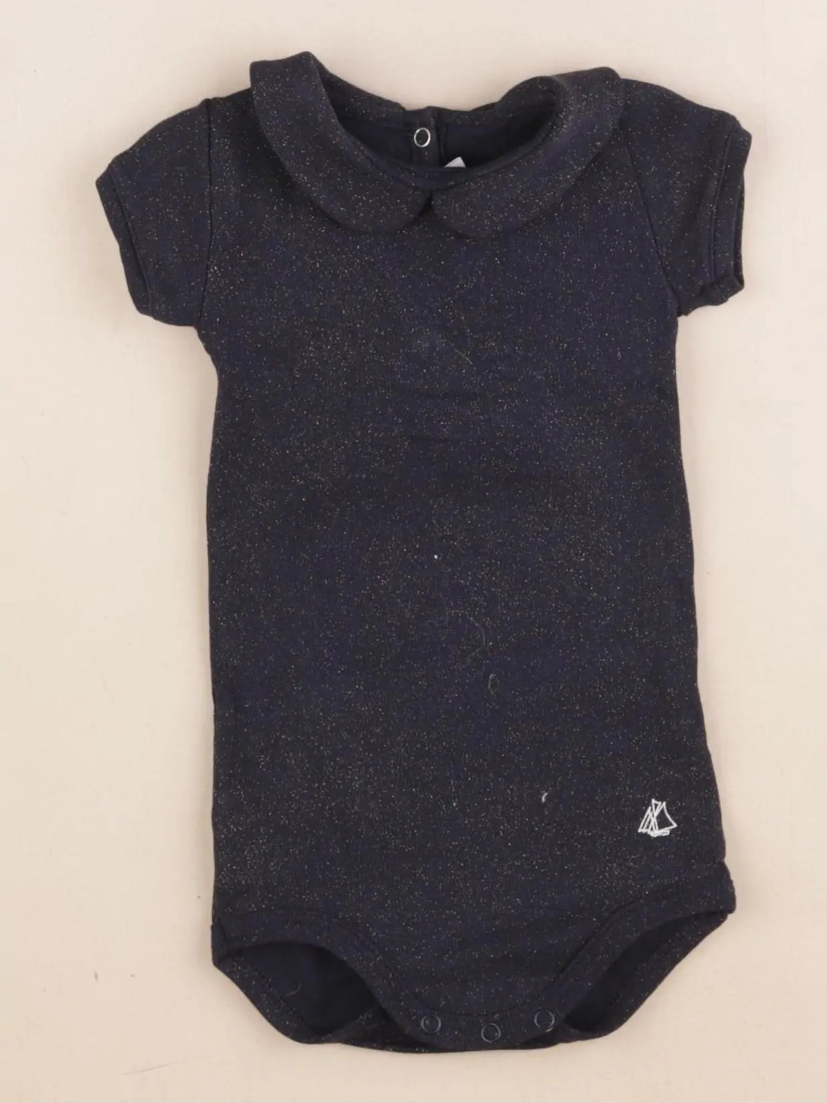 Petit Bateau - body à col bleu, or - 12 mois