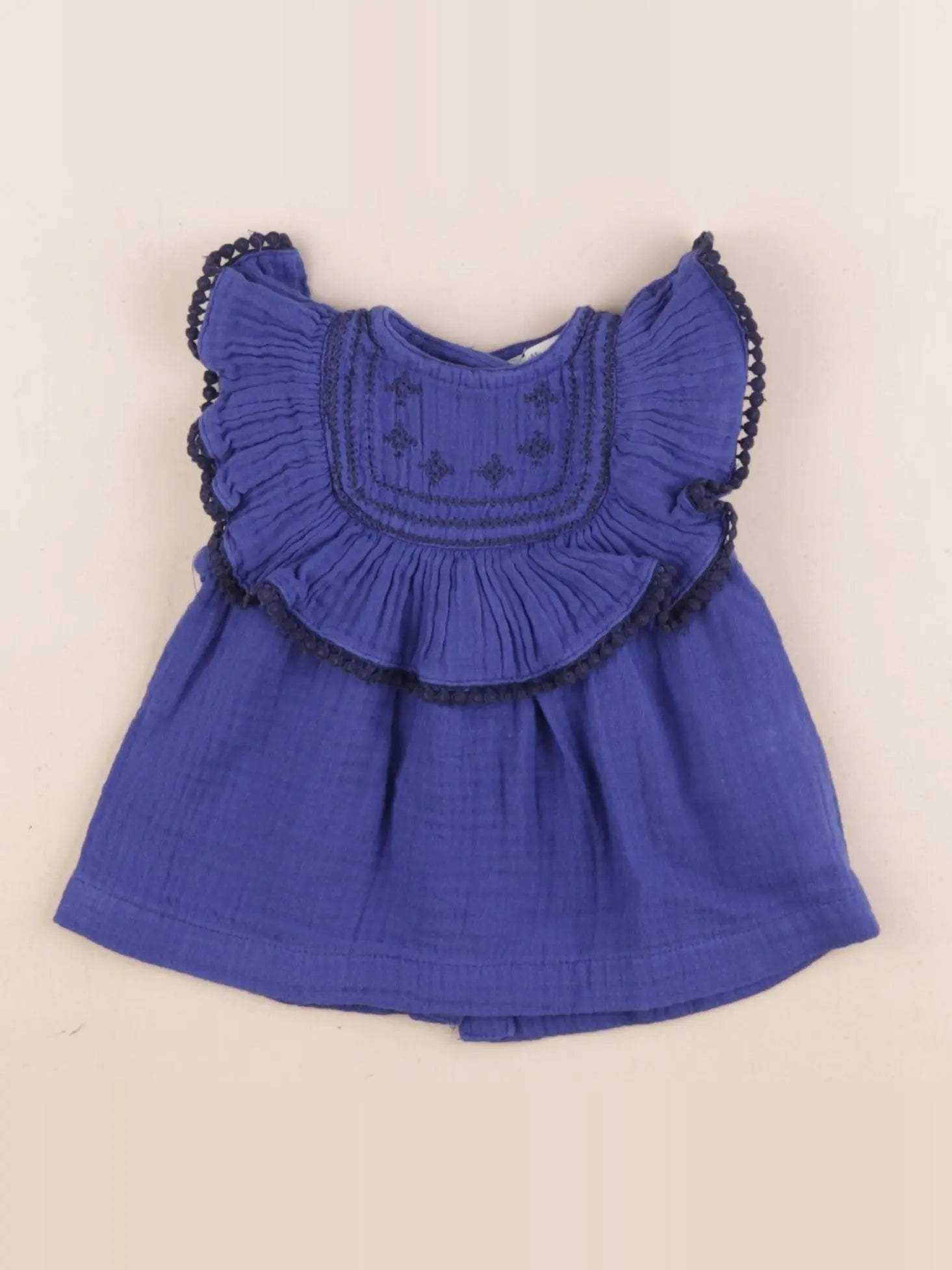 Vertbaudet - blouse bleu - 6 mois