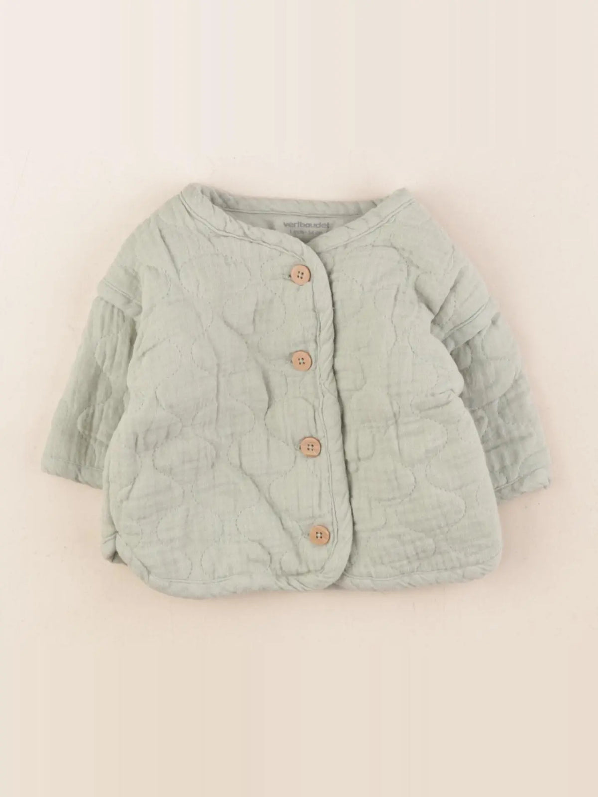 Vertbaudet - veste vert - 1 mois