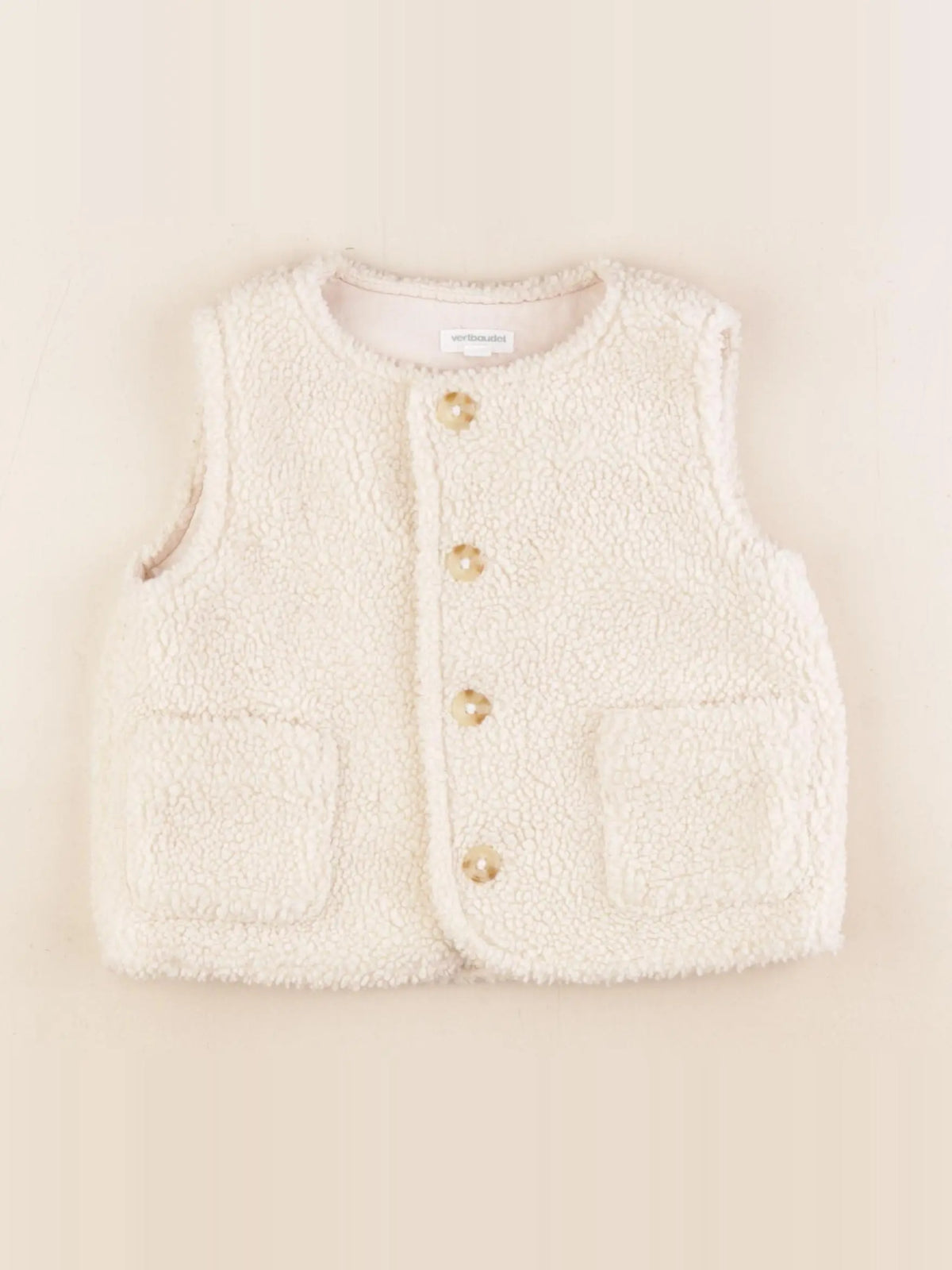 Vertbaudet - gilet beige - 4 ans