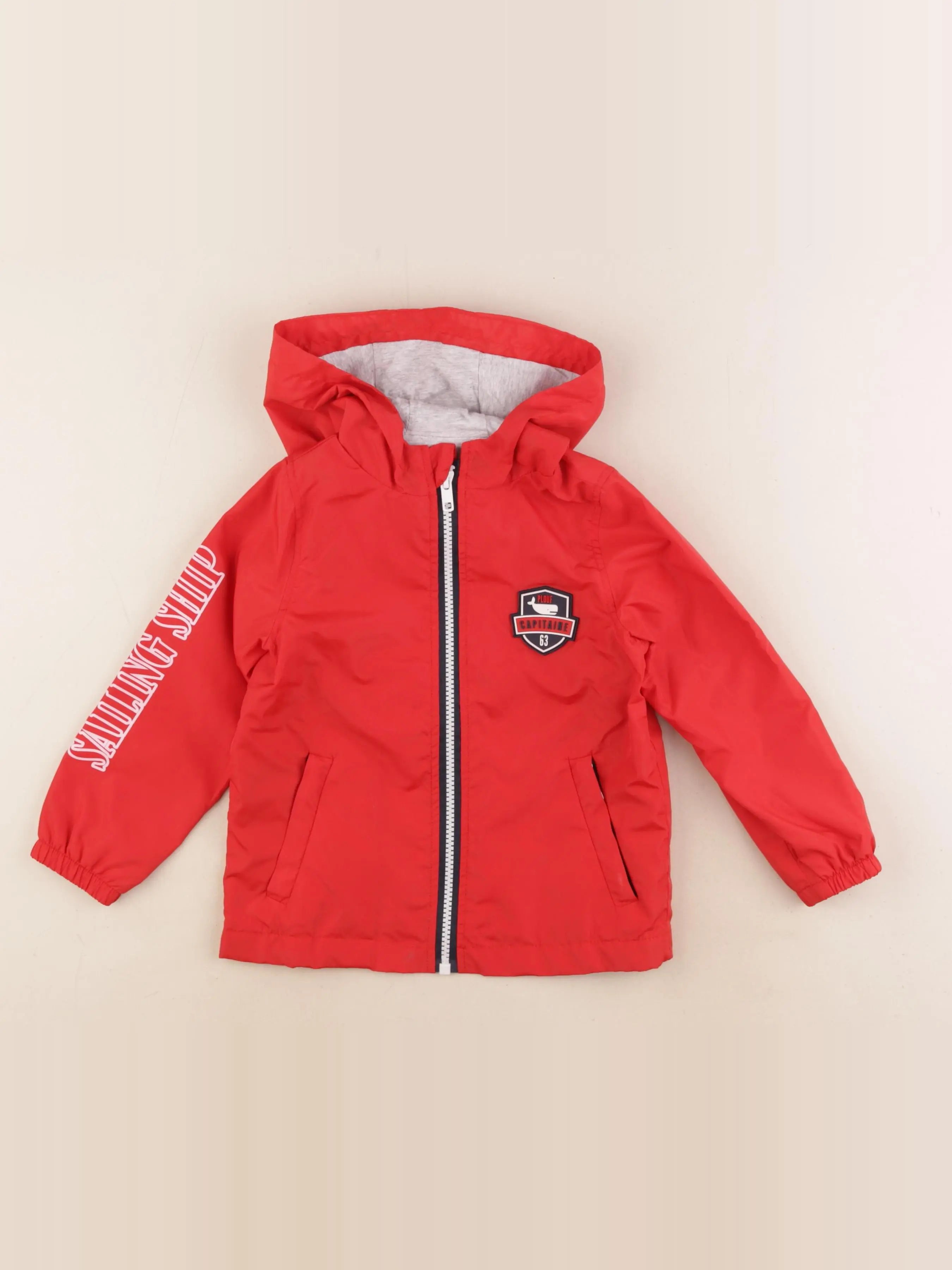 Vertbaudet - coupe-vent rouge - 3 ans