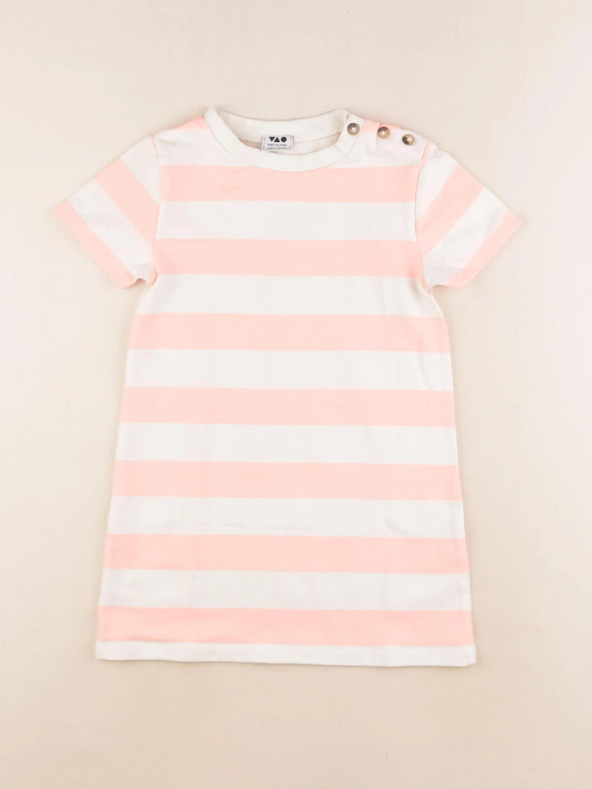 Tape à l'oeil - robe blanc, rose - 5 ans