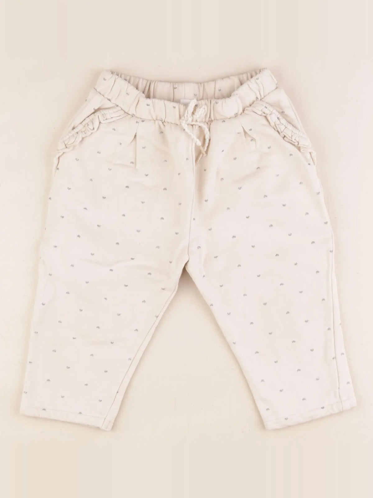 Vertbaudet - jogging beige, argent - 24 mois