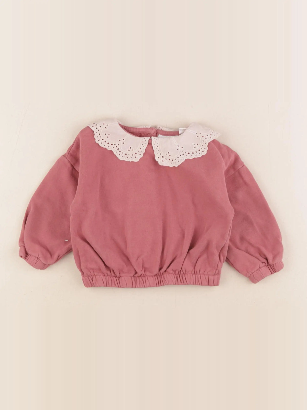 Vertbaudet - sweat rose - 12 mois