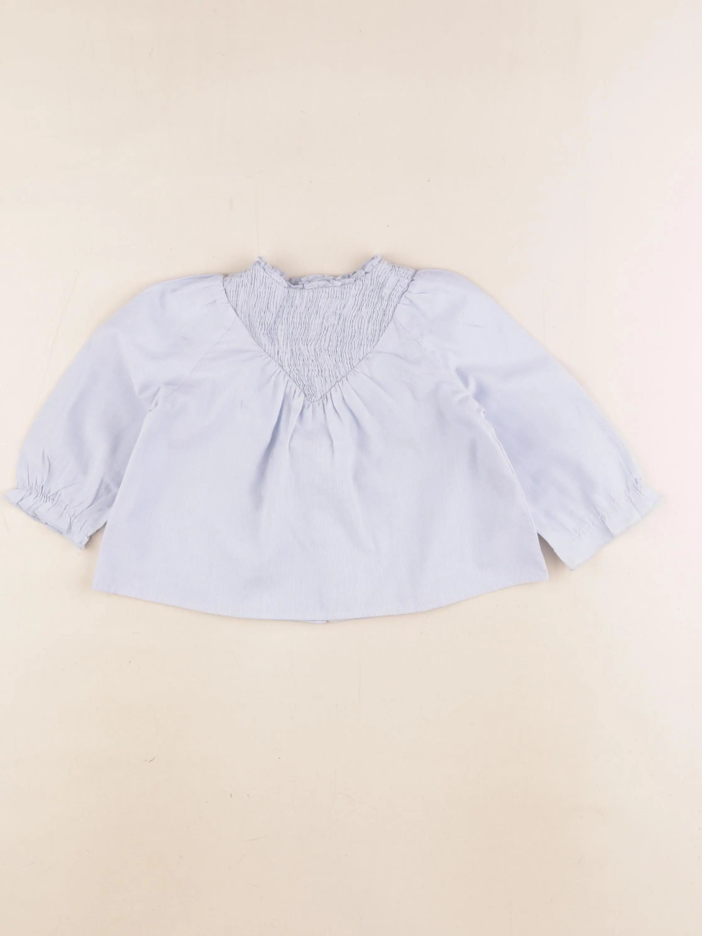 Zara - blouse bleu, blanc - 9/12 mois