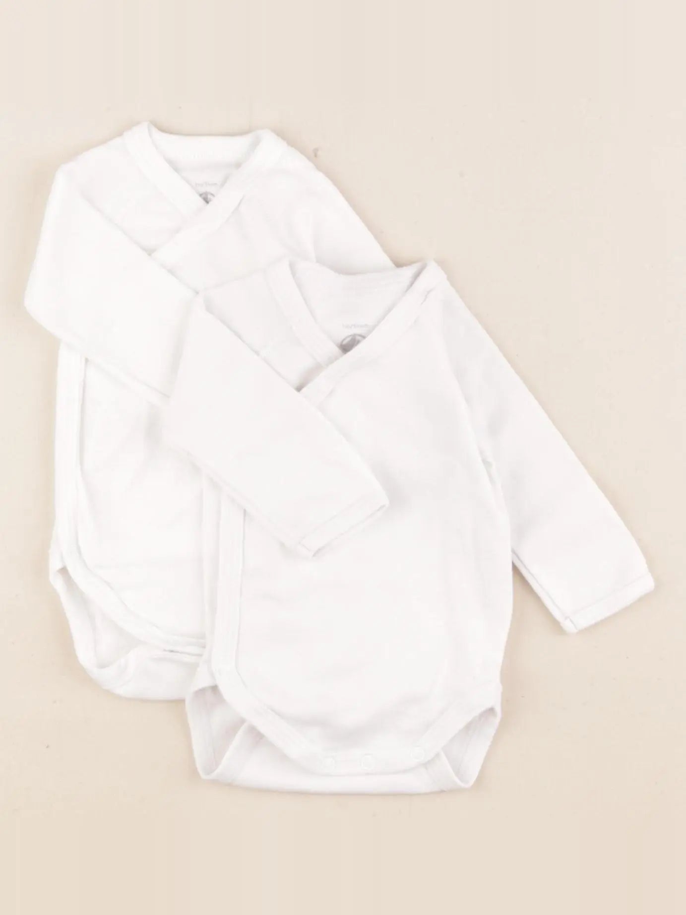 Petit Bateau - lot de 2 bodies en coton blanc - 1 mois