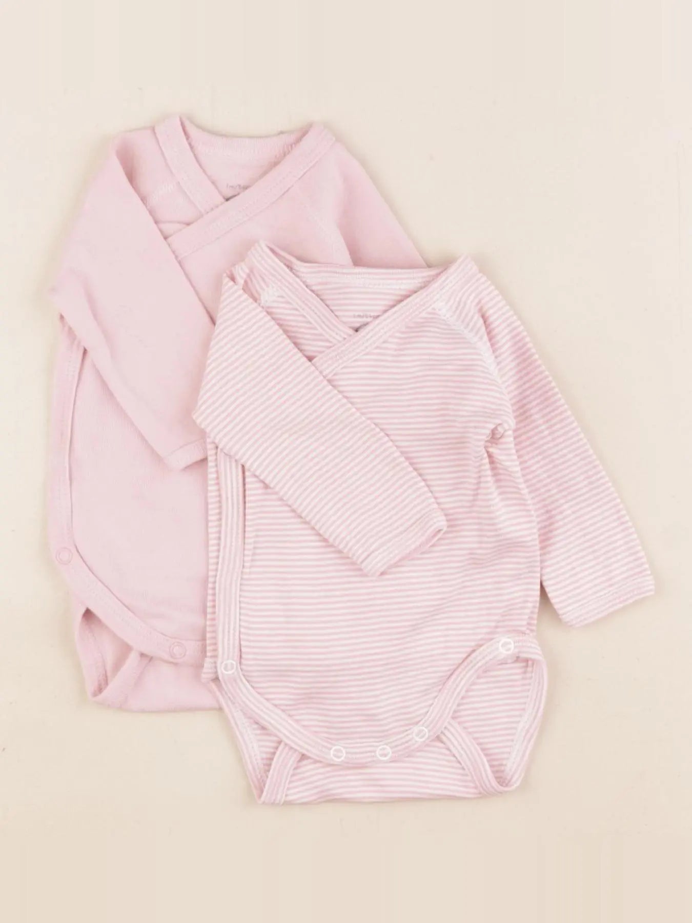 Petit Bateau - lot de 2 bodies en coton rose - 1 mois