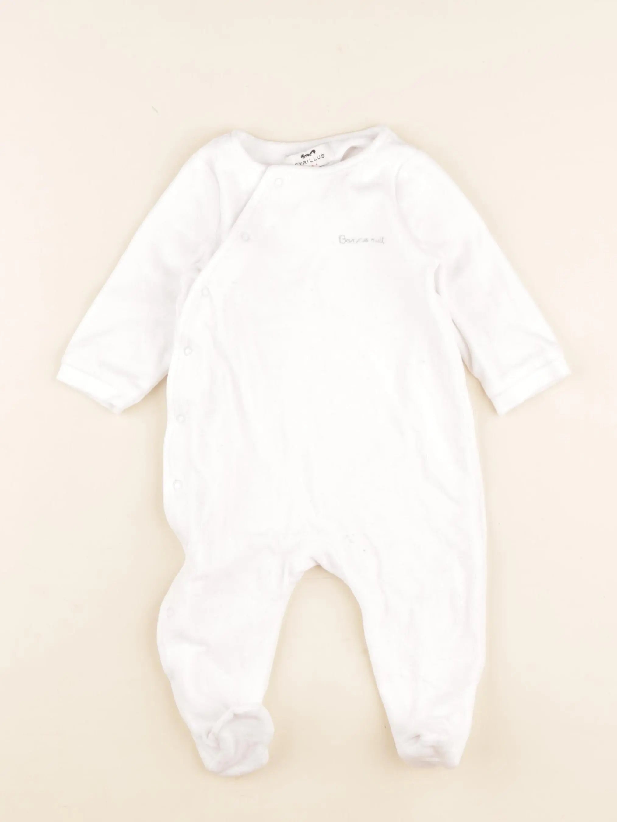Cyrillus - pyjama velours blanc - 6 mois