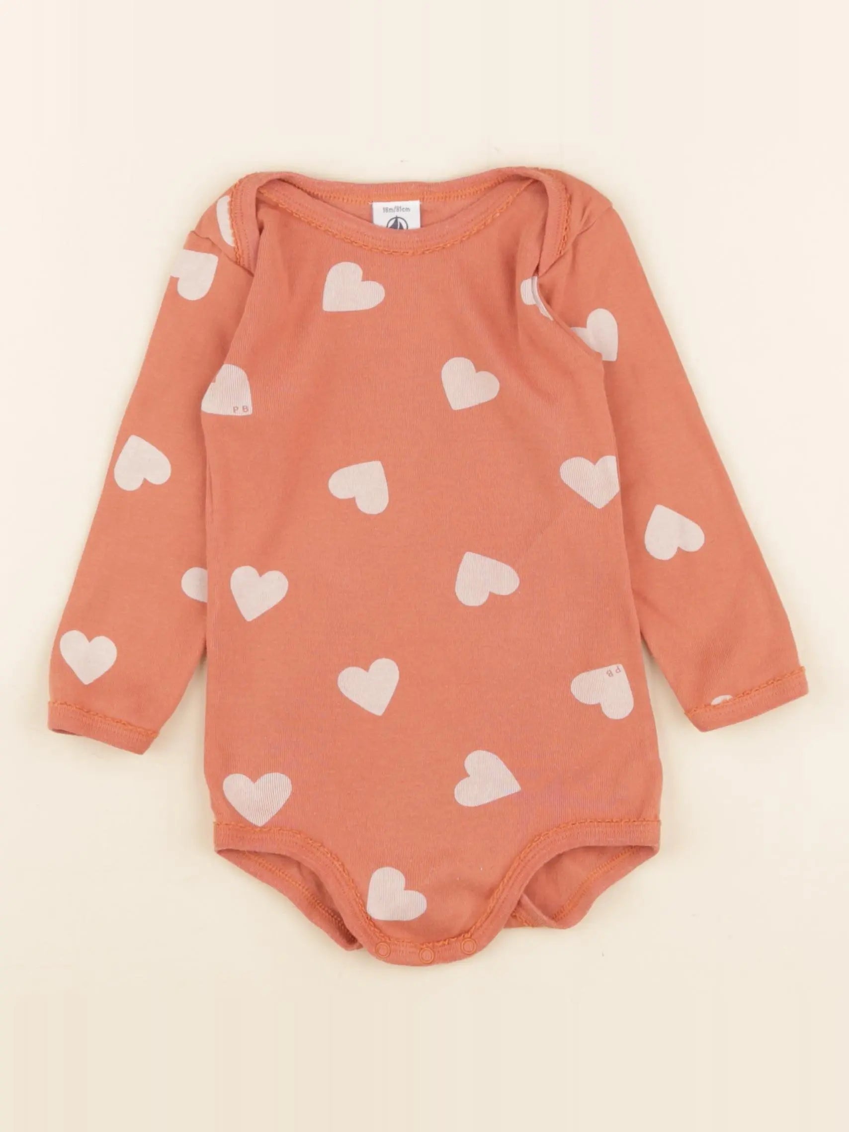 Petit Bateau - body marron - 18 mois