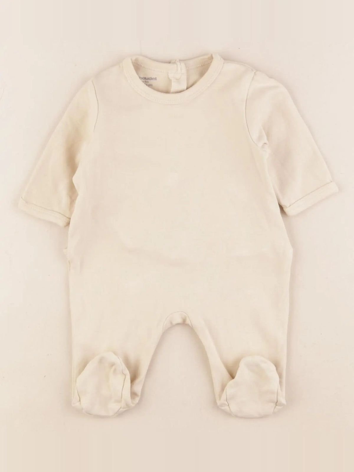 Vertbaudet - pyjama coton beige - 1 mois