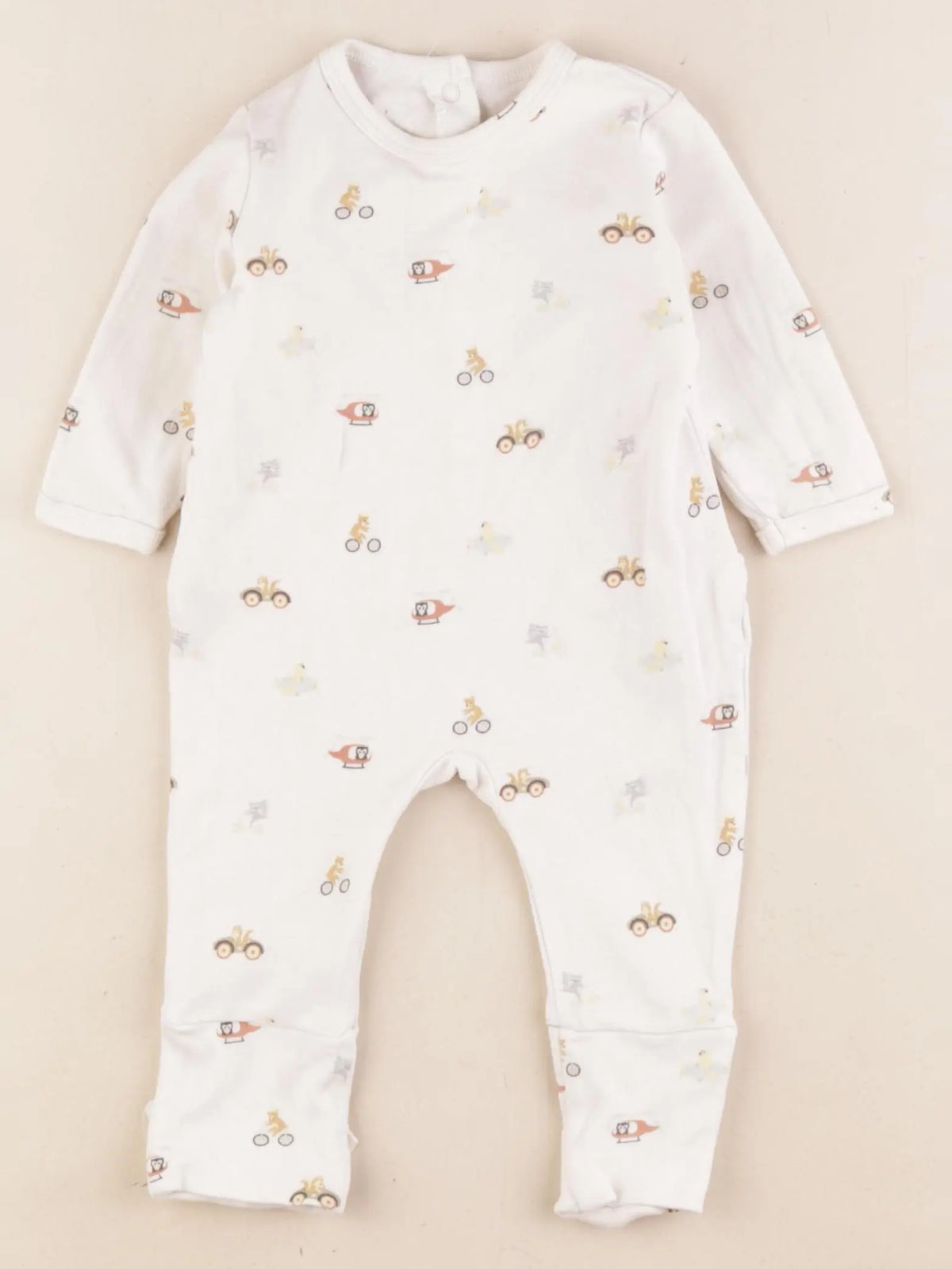 Vertbaudet - pyjama coton beige - 1 mois
