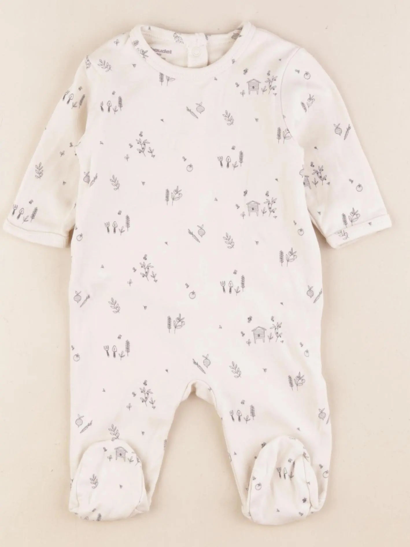 Vertbaudet - pyjama coton beige - 3 mois