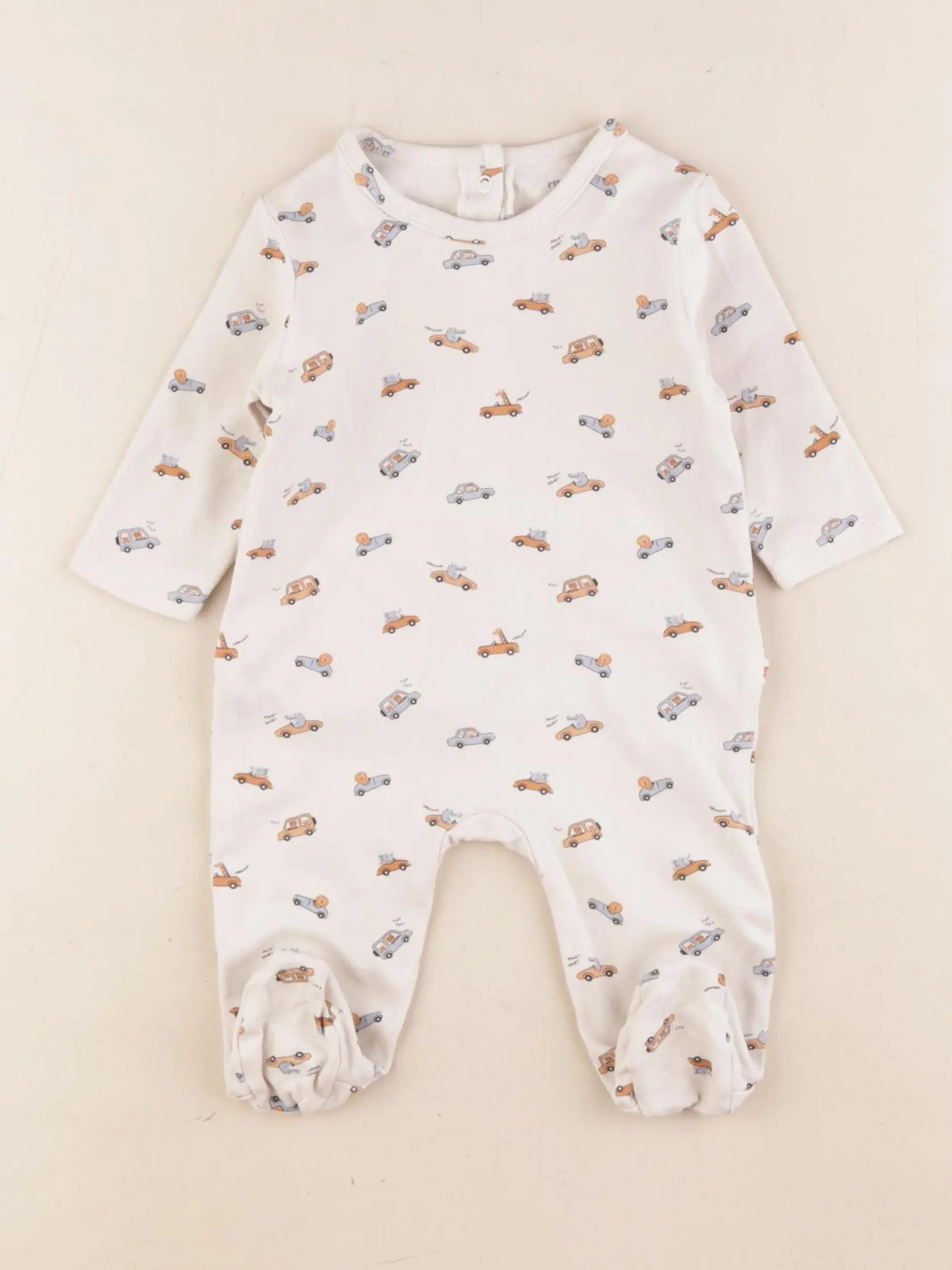 Vertbaudet - pyjama coton beige - 1 mois