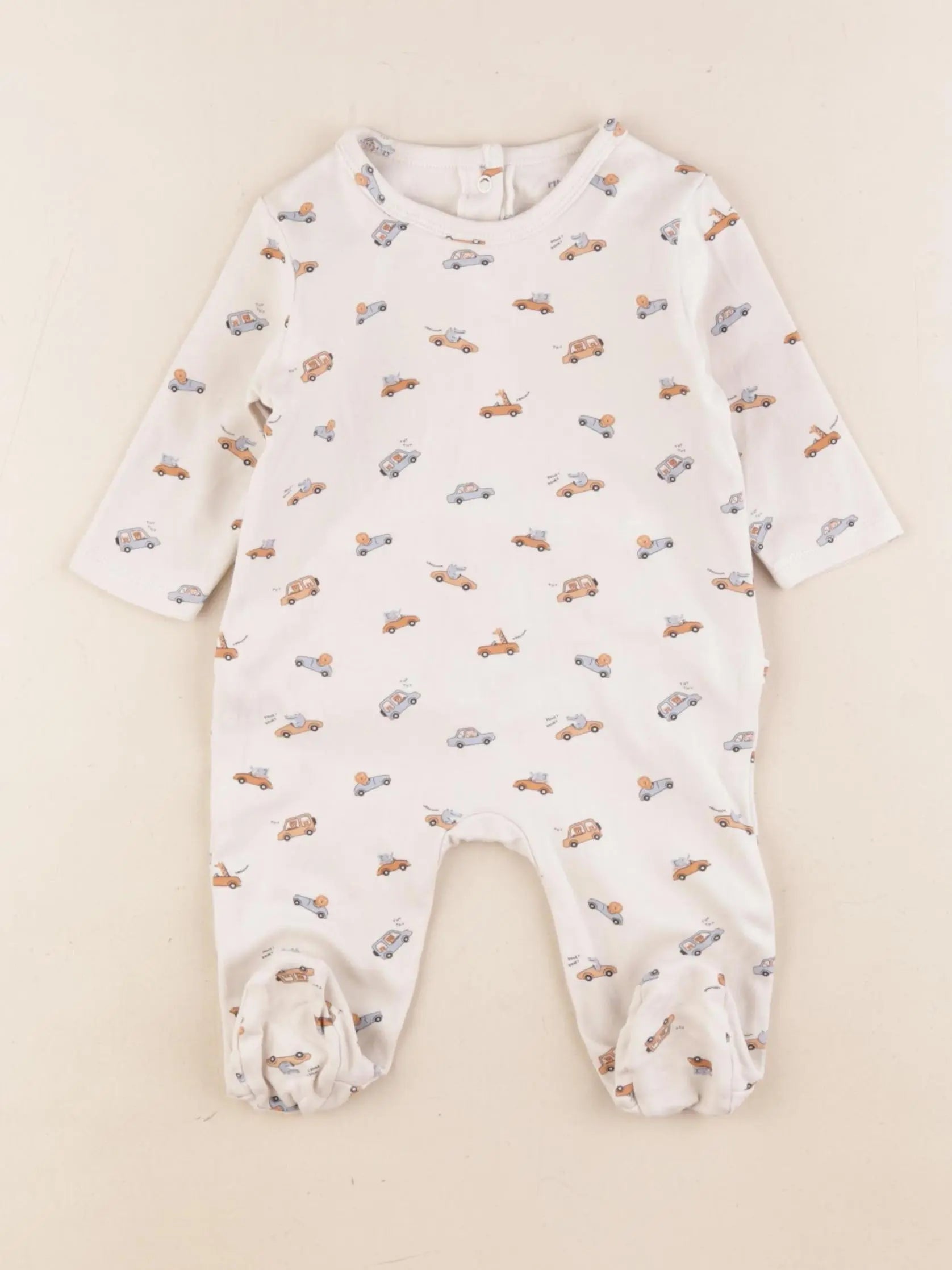 Vertbaudet - pyjama coton beige - 1 mois