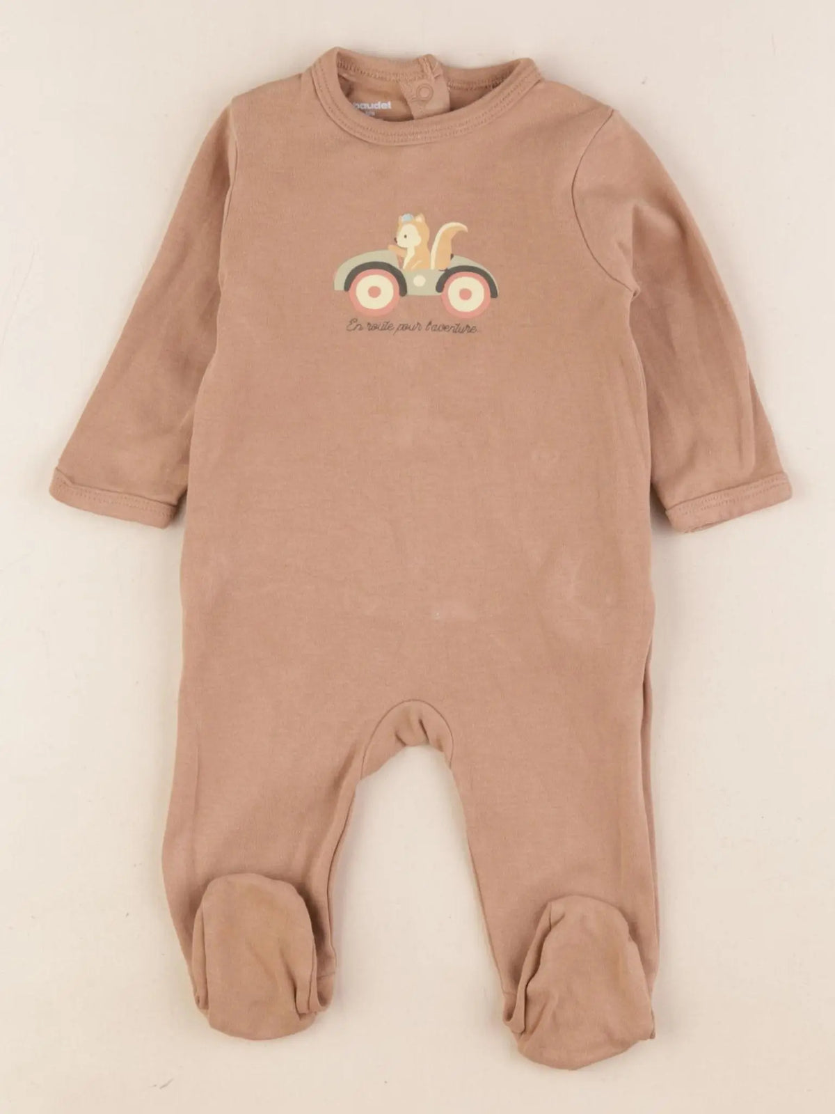 Vertbaudet - pyjama coton marron - 1 mois