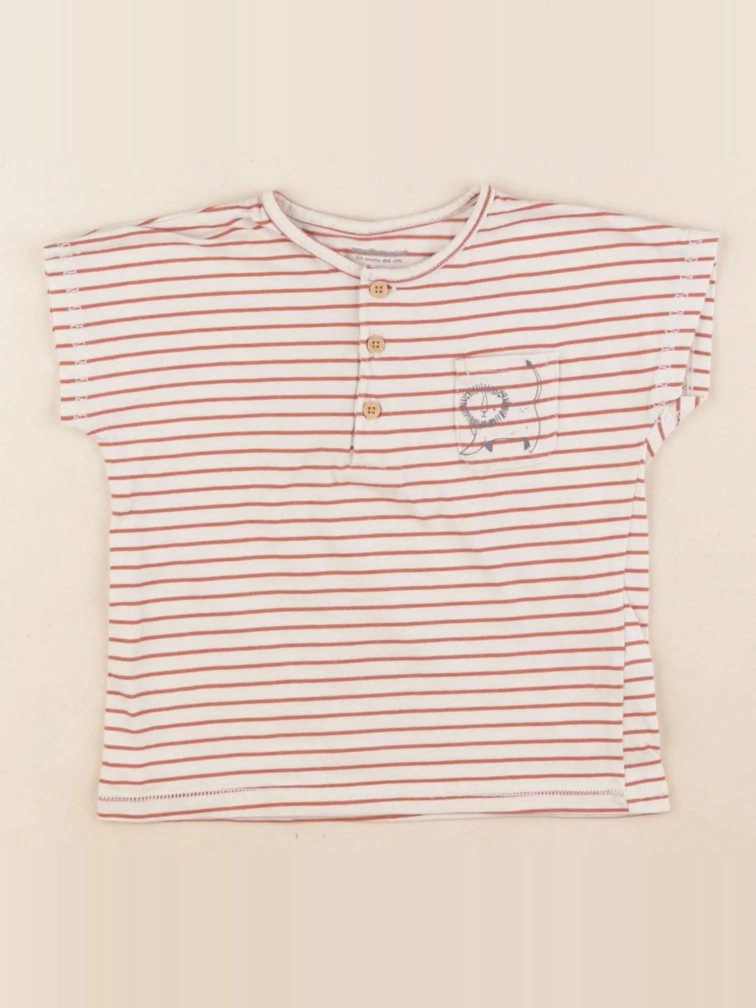 Vertbaudet - tee-shirt rouge - 24 mois