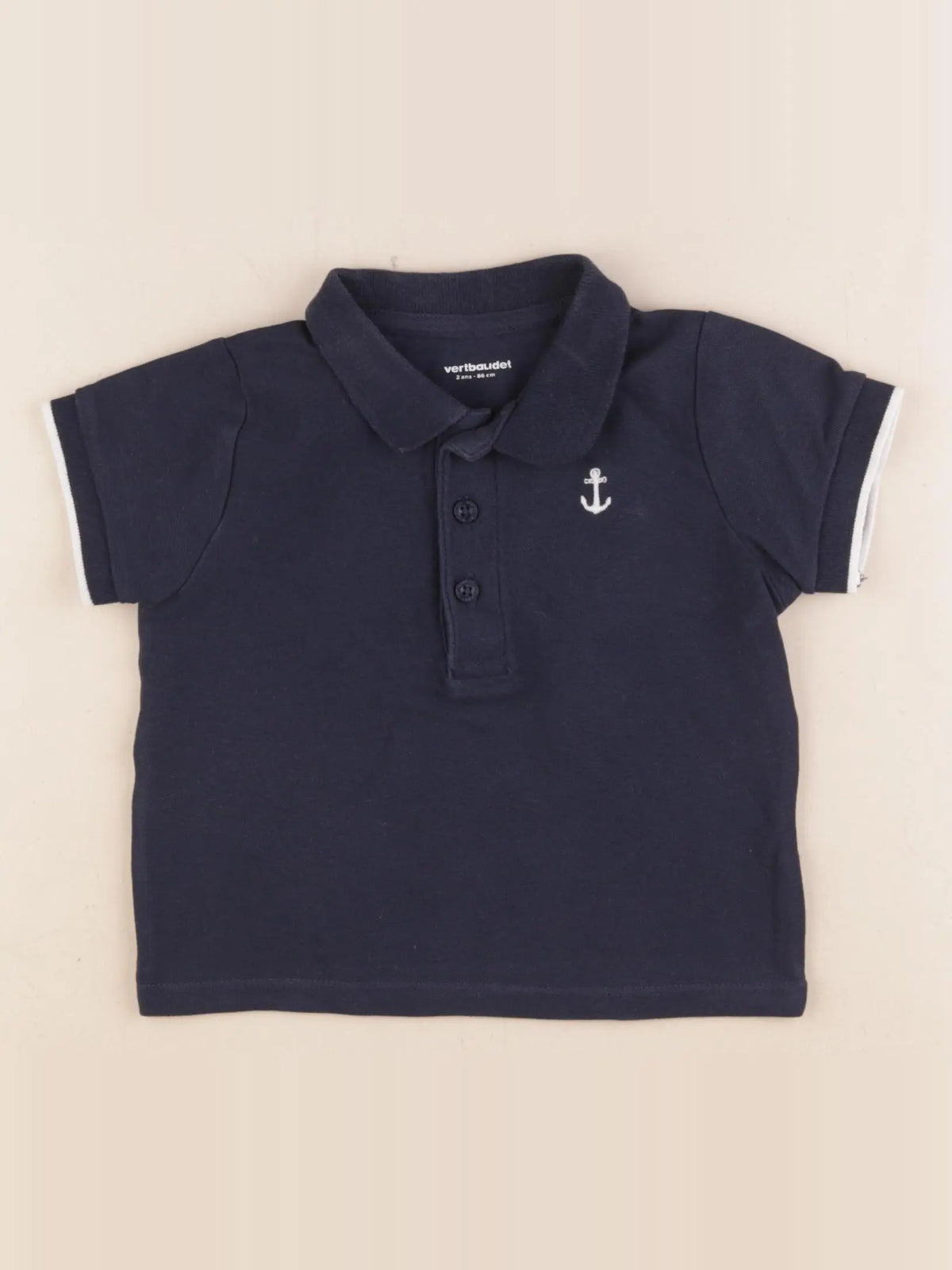 Vertbaudet - polo bleu - 2 ans