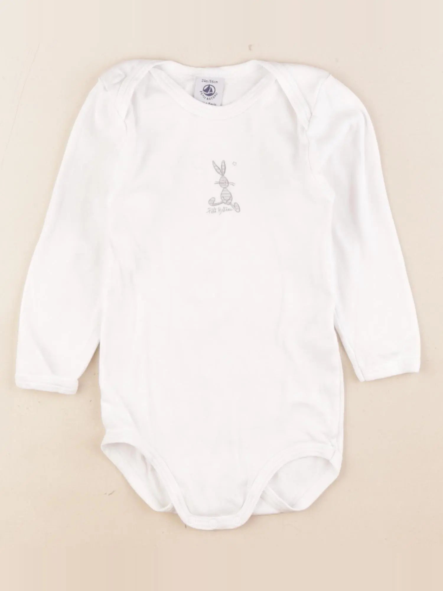 Petit Bateau - body blanc - 24 mois