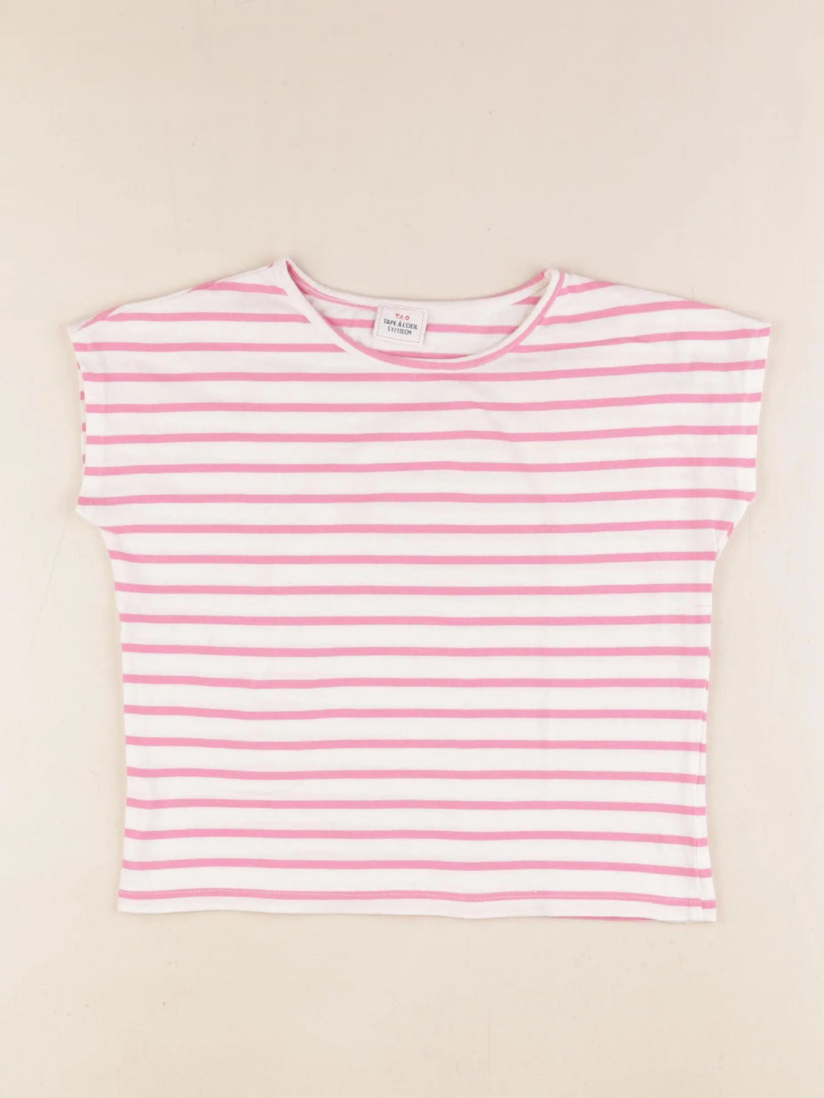 Tape à l'oeil - tee-shirt blanc, rose - 5 ans