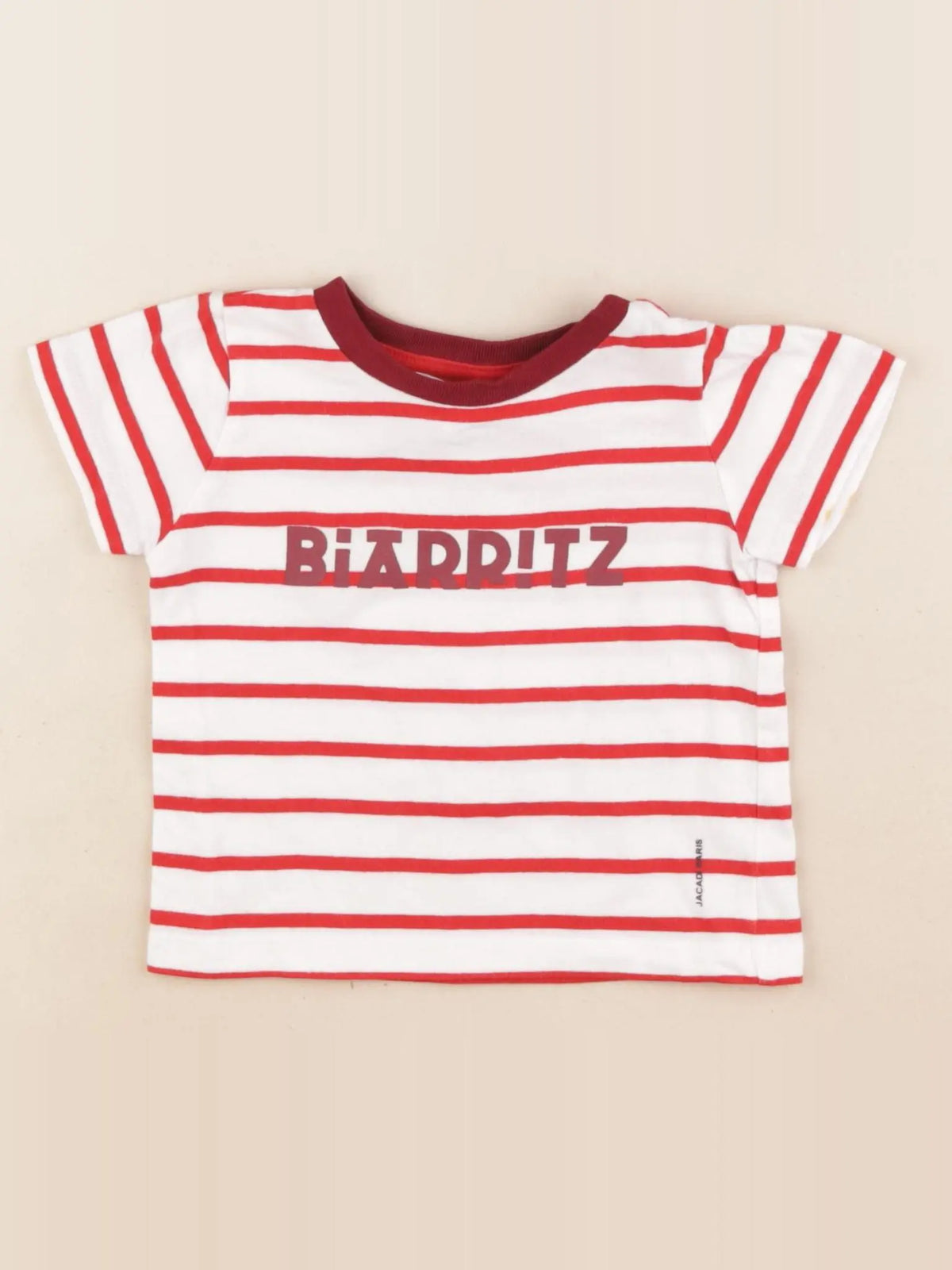 Jacadi - tee-shirt blanc, rouge - 12 mois