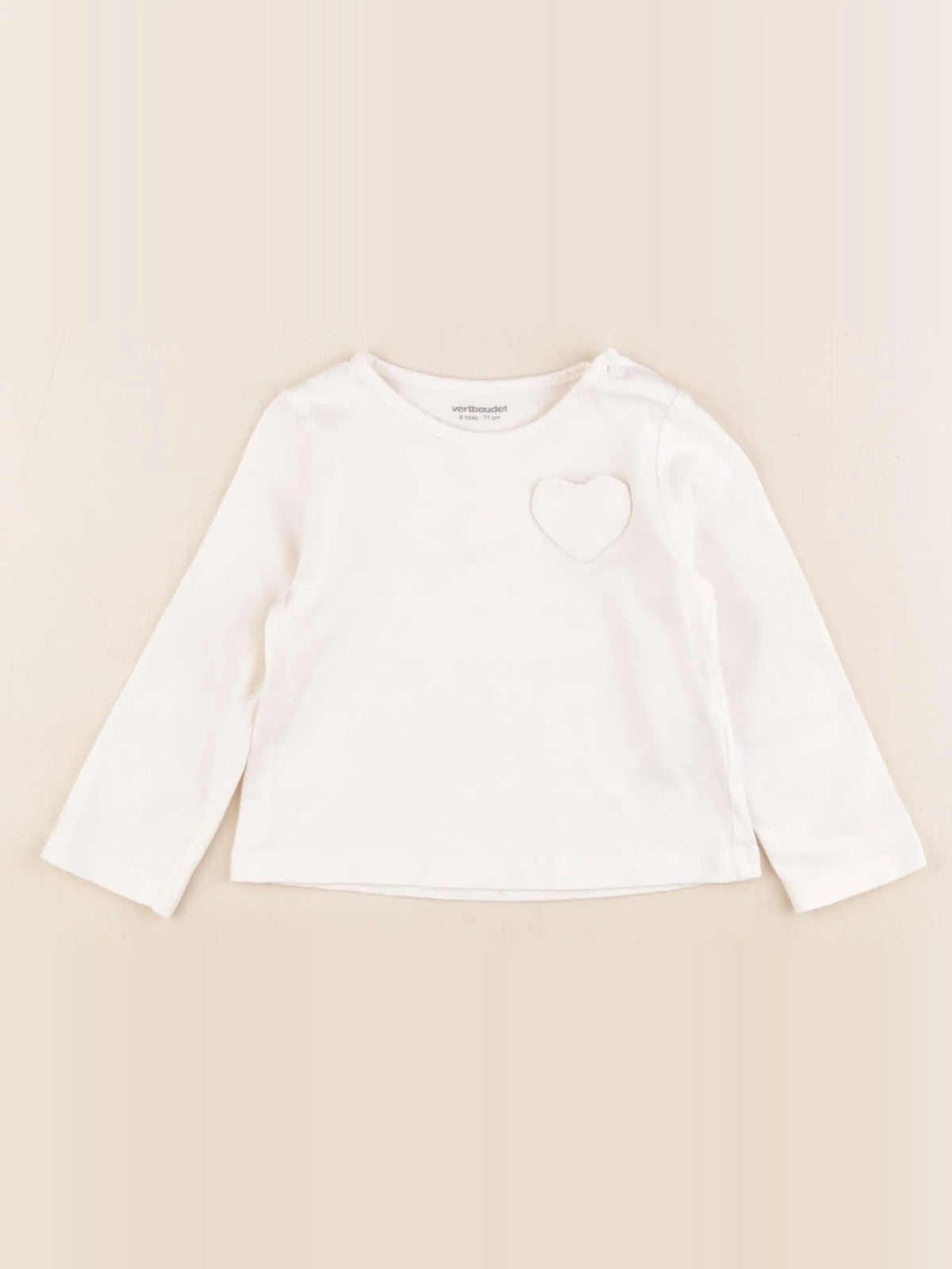Vertbaudet - tee-shirt blanc - 9 mois